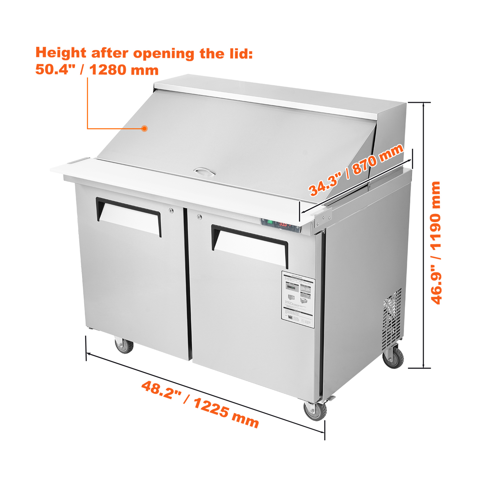 Uimoso 28/48/60/72" Refrigeration Sandwich Salad Prep Table Undercounter Worktop - Picture 47 of 145