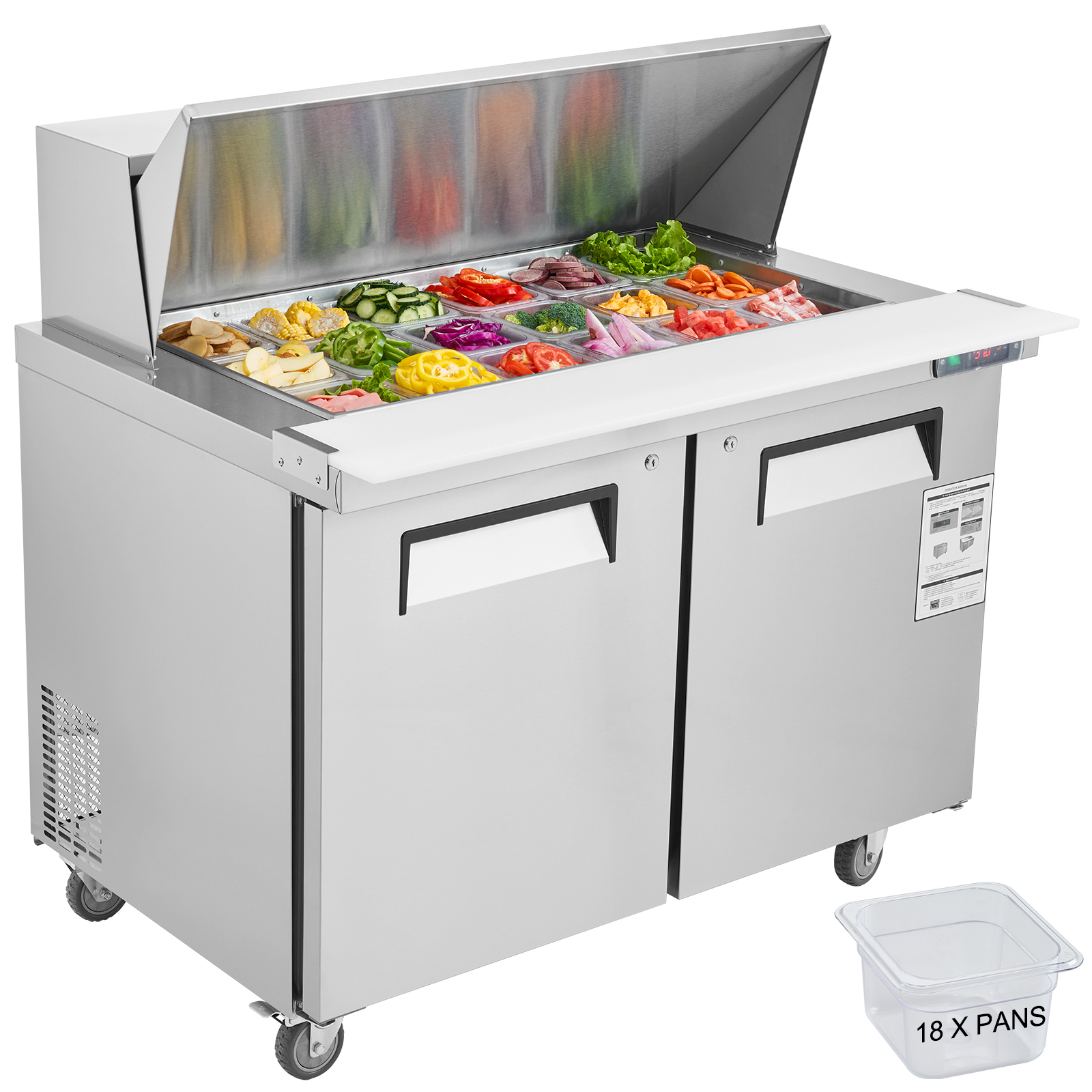 Uimoso 28/48/60/72" Refrigeration Sandwich Salad Prep Table Undercounter Worktop - Picture 48 of 145