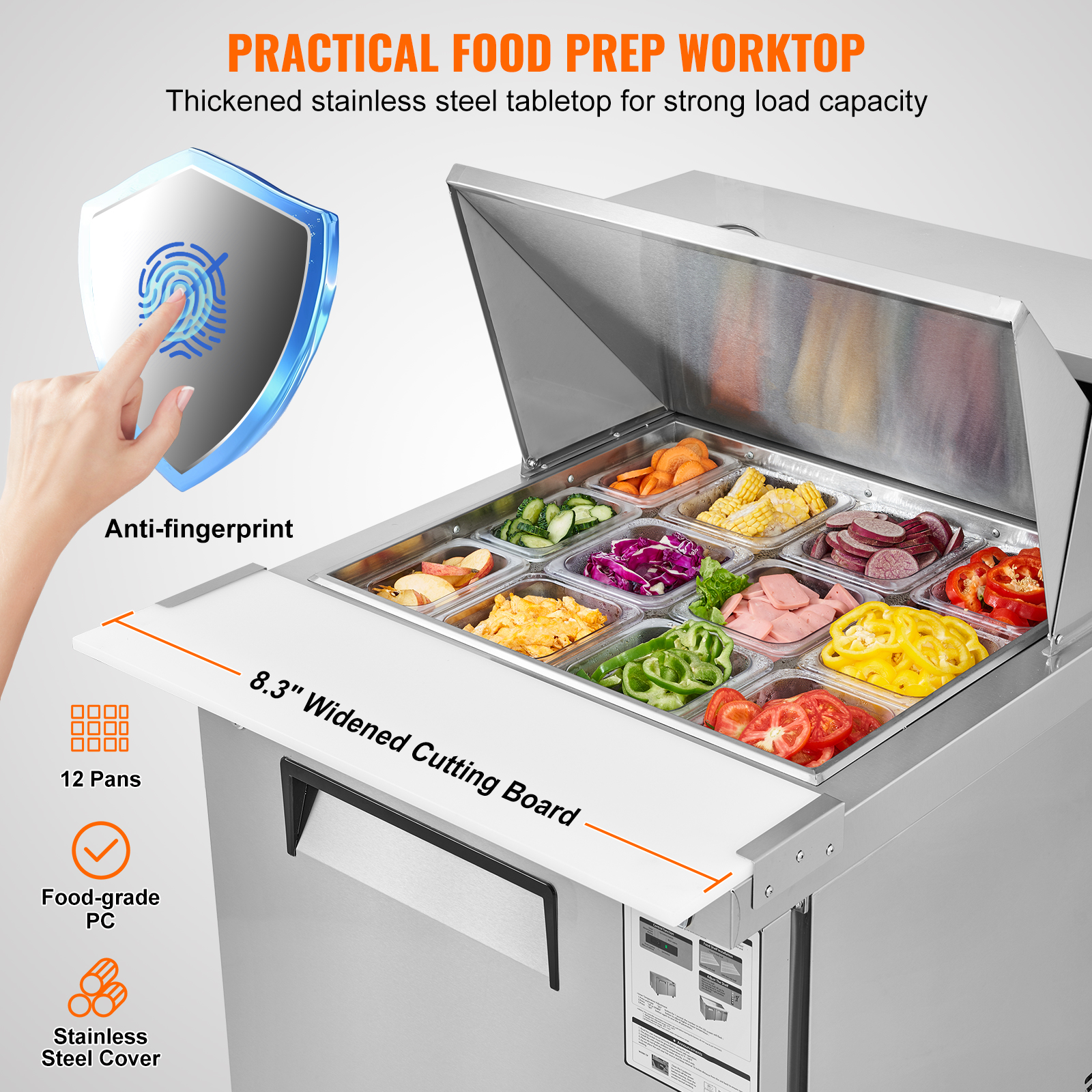 Uimoso 28/48/60/72" Refrigeration Sandwich Salad Prep Table Undercounter Worktop - Picture 20 of 145