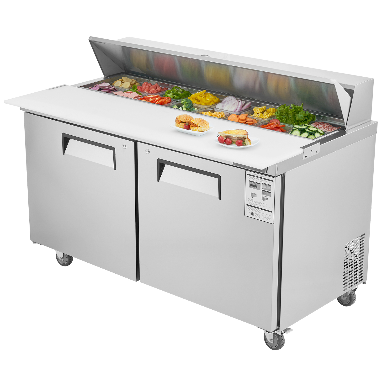 Uimoso 28/48/60/72" Refrigeration Sandwich Salad Prep Table Undercounter Worktop - Picture 62 of 145