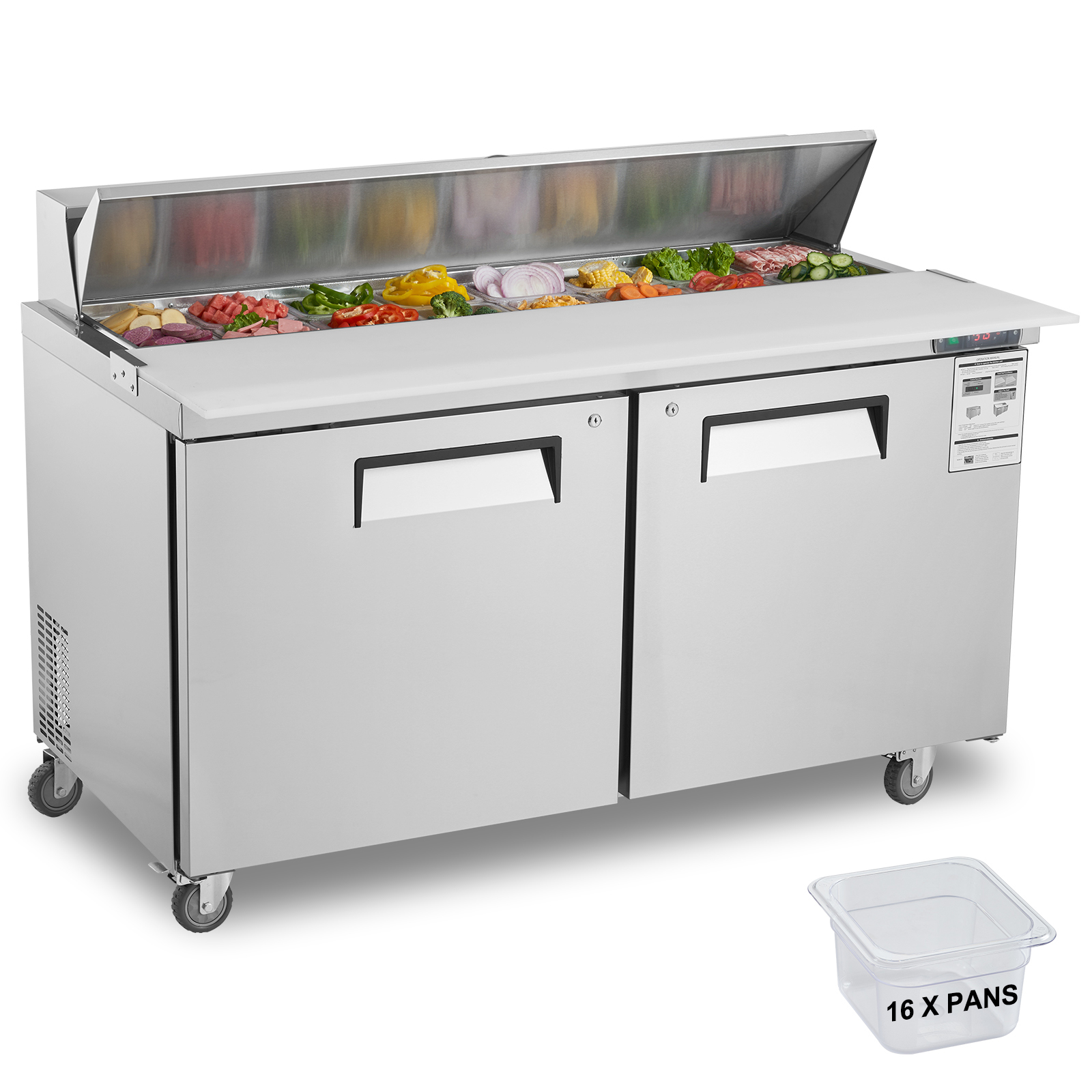 Uimoso 28/48/60/72" Refrigeration Sandwich Salad Prep Table Undercounter Worktop - Picture 60 of 145