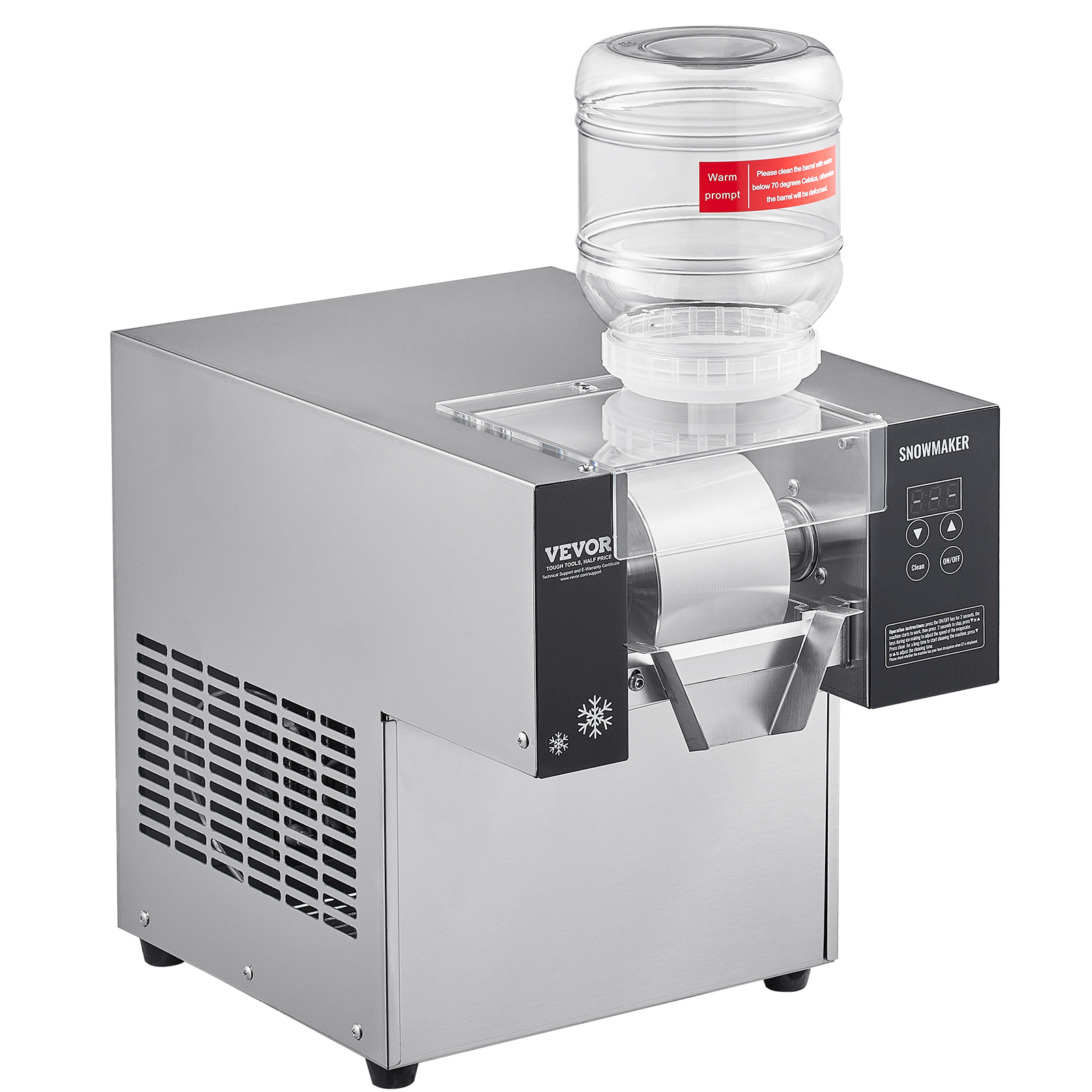 VEVOR Commercial Snowflake Ice Machine 176-573LBS/24H Snow Ice Cone Slushy Maker