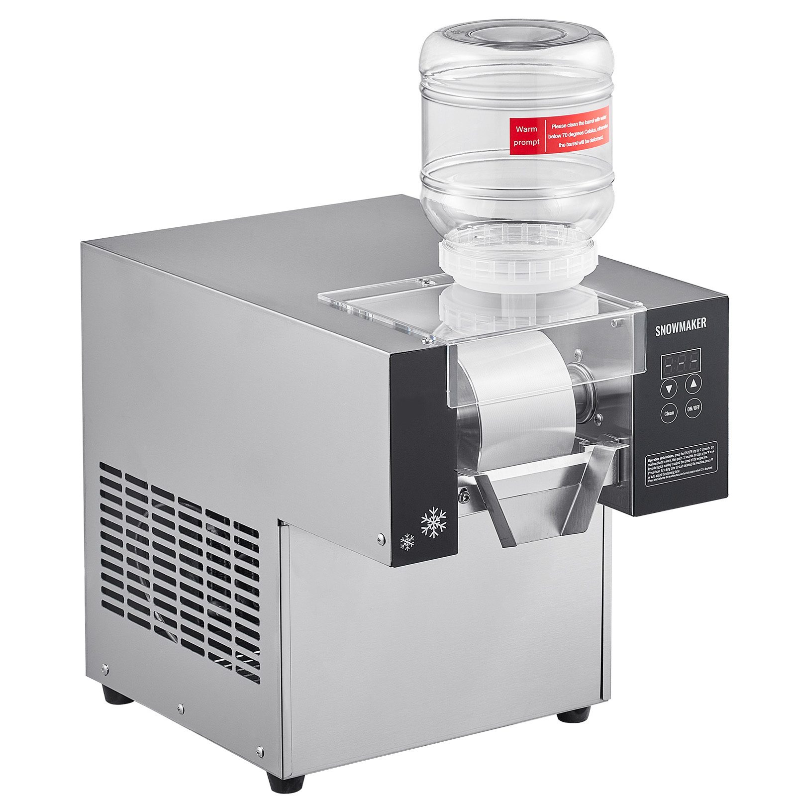 Commercial Snowflake Ice Machine 80-260KG/24H Snow Ice Cream Cone Slushy Maker