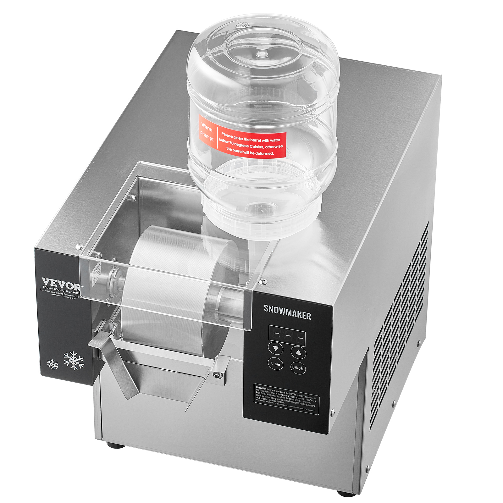 VEVOR Commercial Snowflake Ice Machine 176-573LBS/24H Snow Ice Cone Slushy Maker