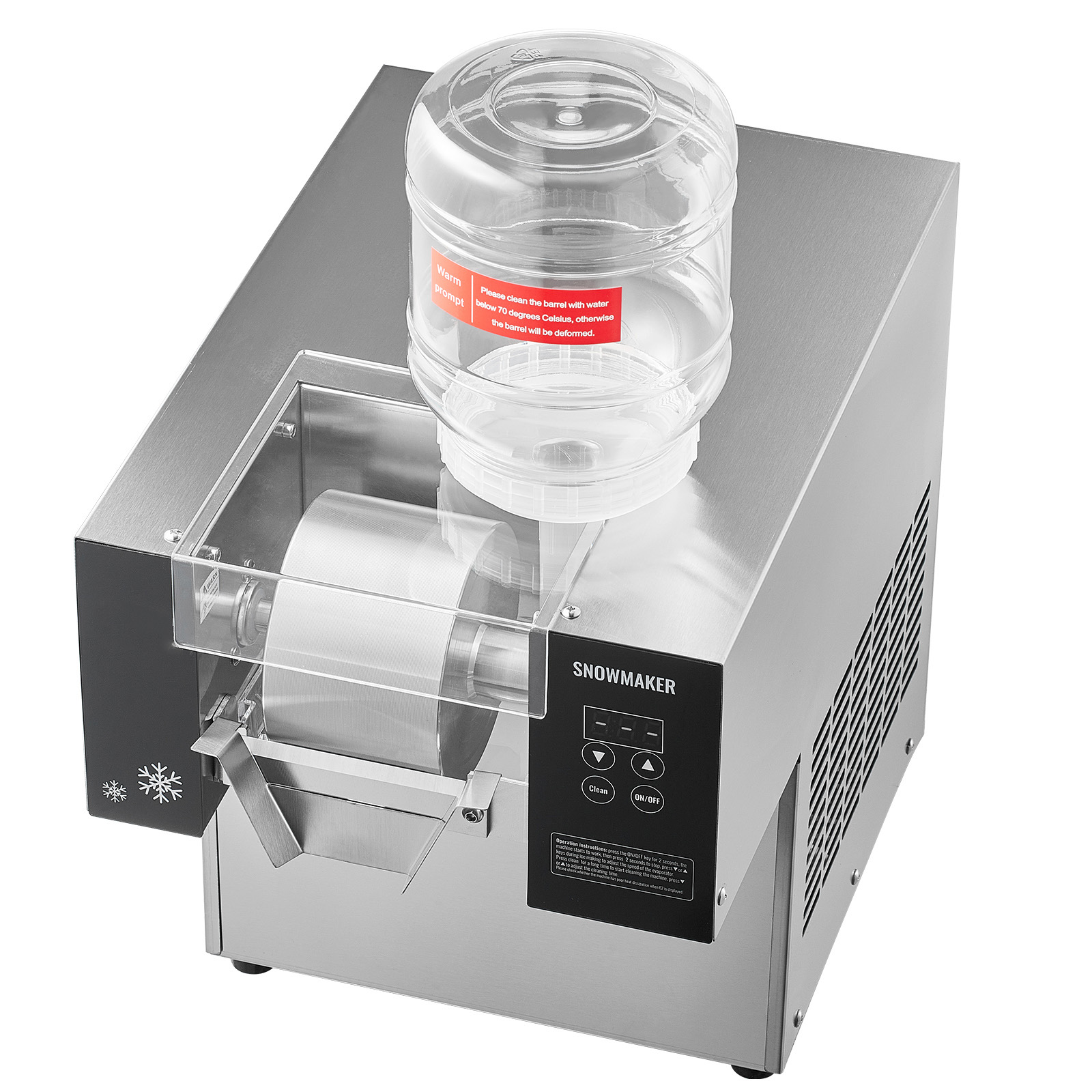 Commercial Snowflake Ice Machine 80-260KG/24H Snow Ice Cream Cone Slushy Maker