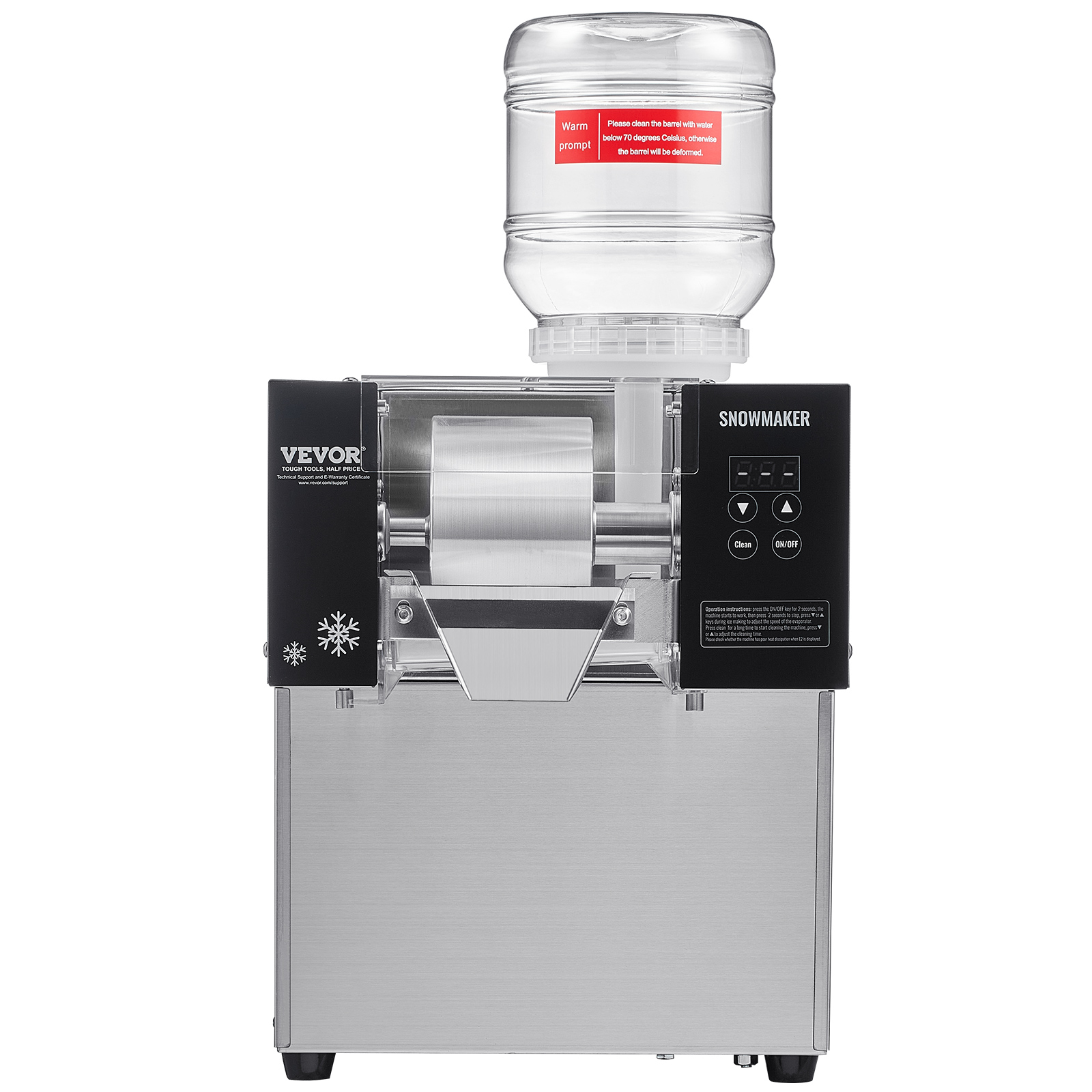 VEVOR Commercial Snowflake Ice Machine 176-573LBS/24H Snow Ice Cone Slushy Maker