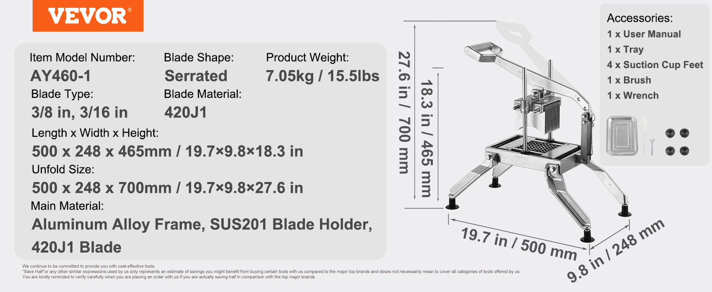 Commercial Vegetable Slicer,Manual,3/8 and 3/16 in