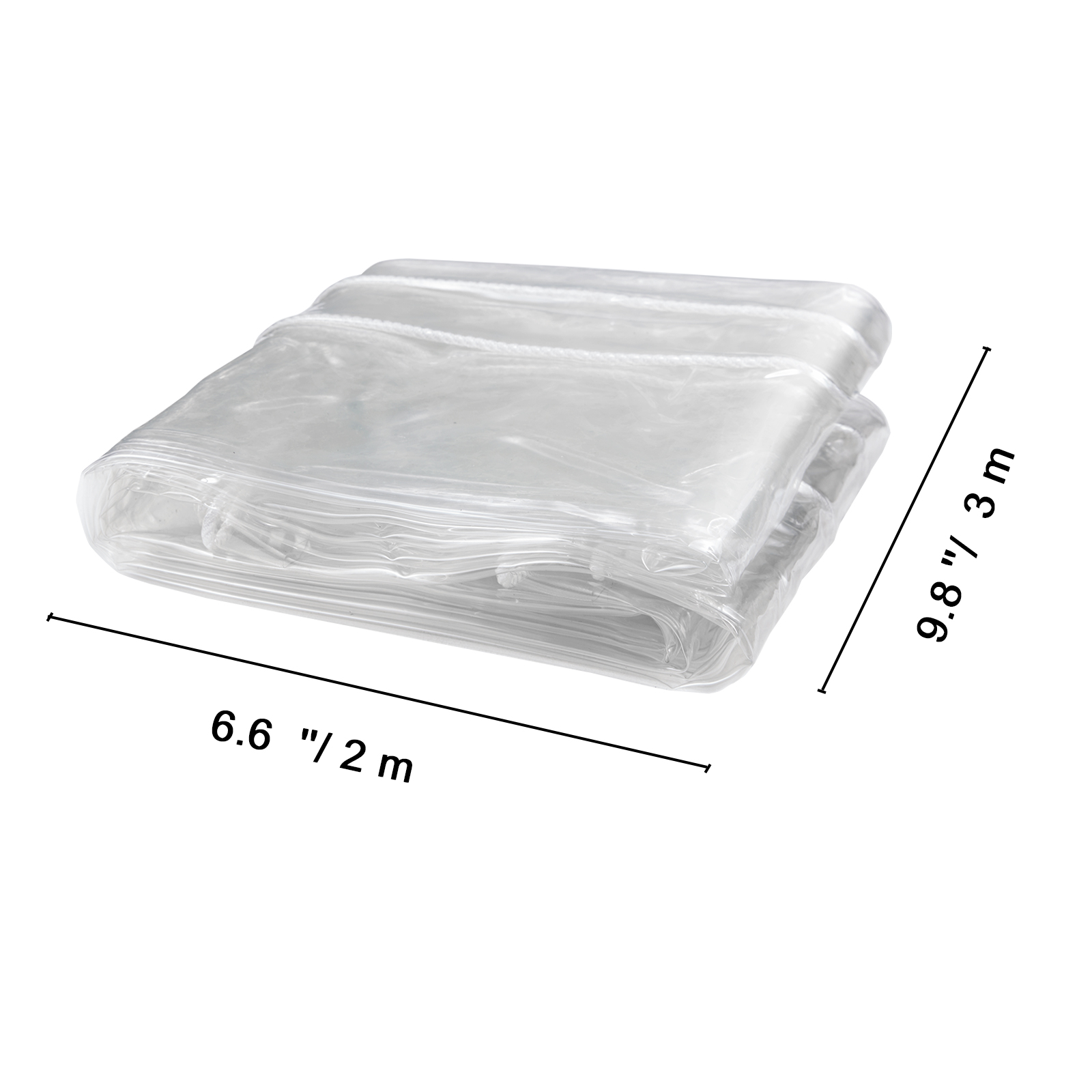 Polymate 10' X 12' Clear Vinyl Tarp – 35 MIL Smooth Glass Patio Enclosure, Waterproof & Fire Retardant