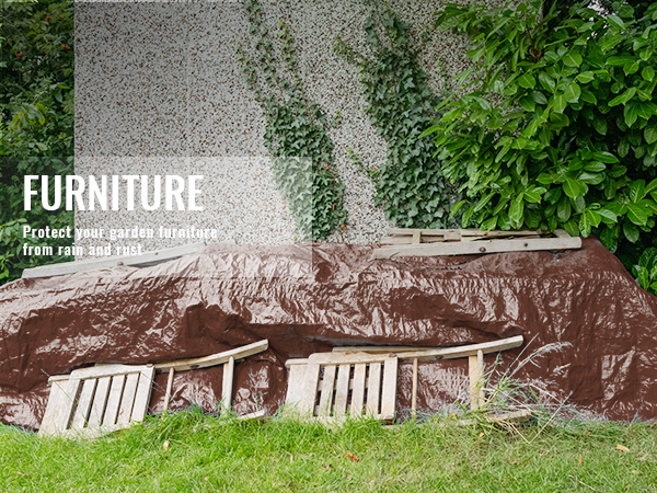 Farfly 10'x12' Waterproof Tarp With Grommet And Elastic Loop, Black