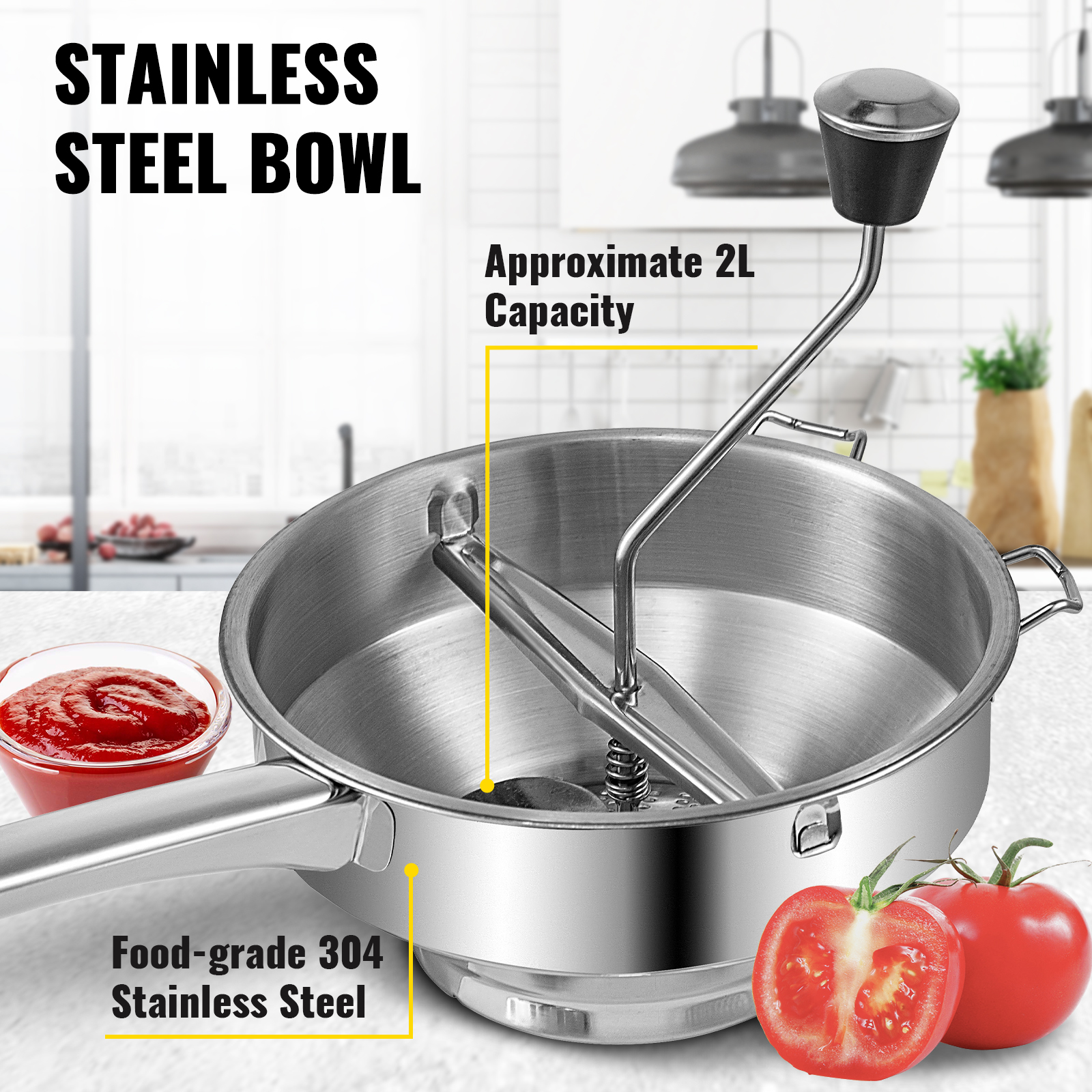 Buy wholesale Trio stainless steel vegetable mill with 3