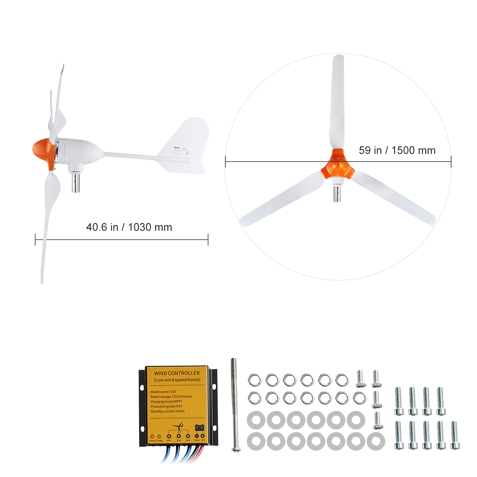 Eolico Generatore 400w 12v 3 Pale - Foto 9