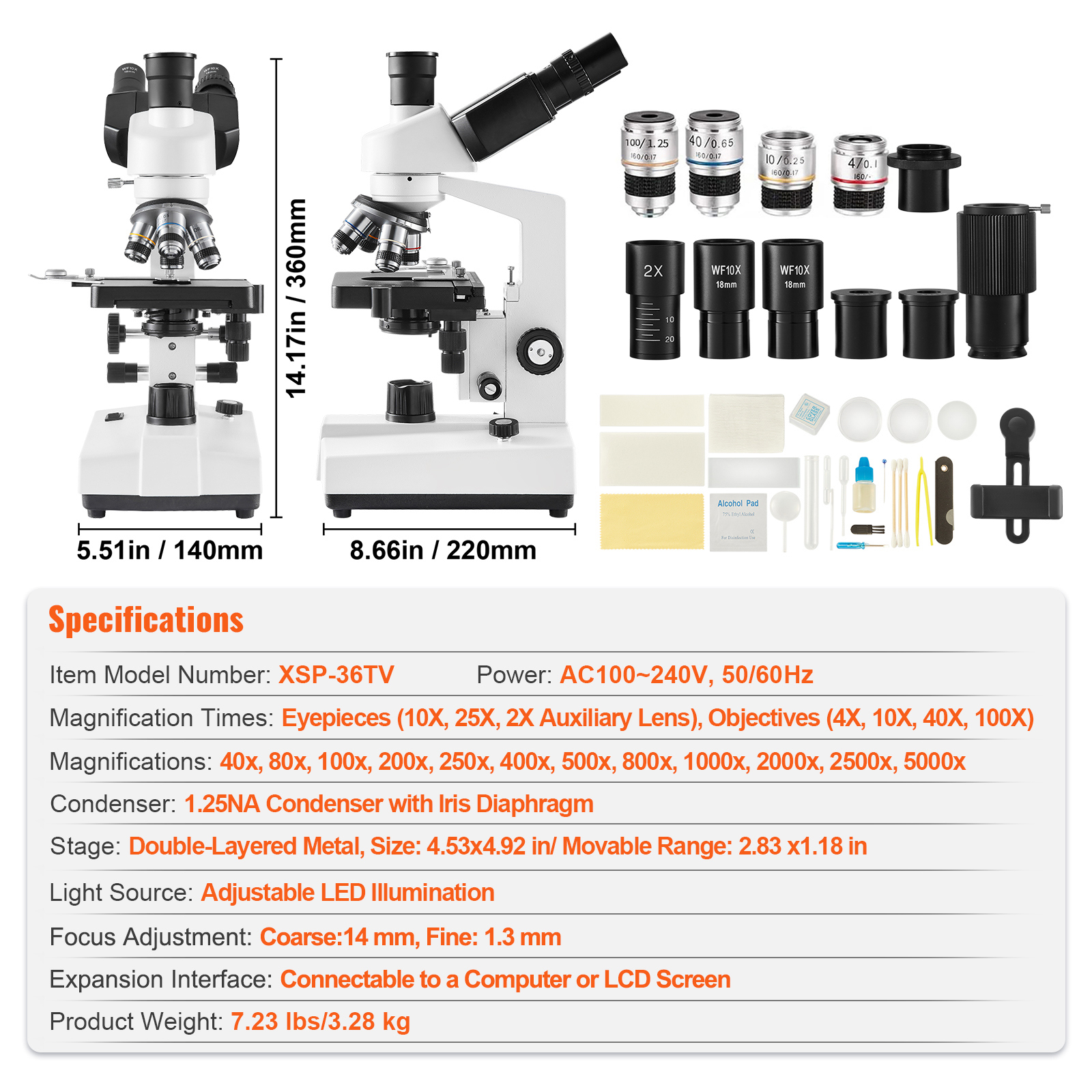 Uimoso Microscope Kit with Multiple Viewing Options and Adjustable Magnification