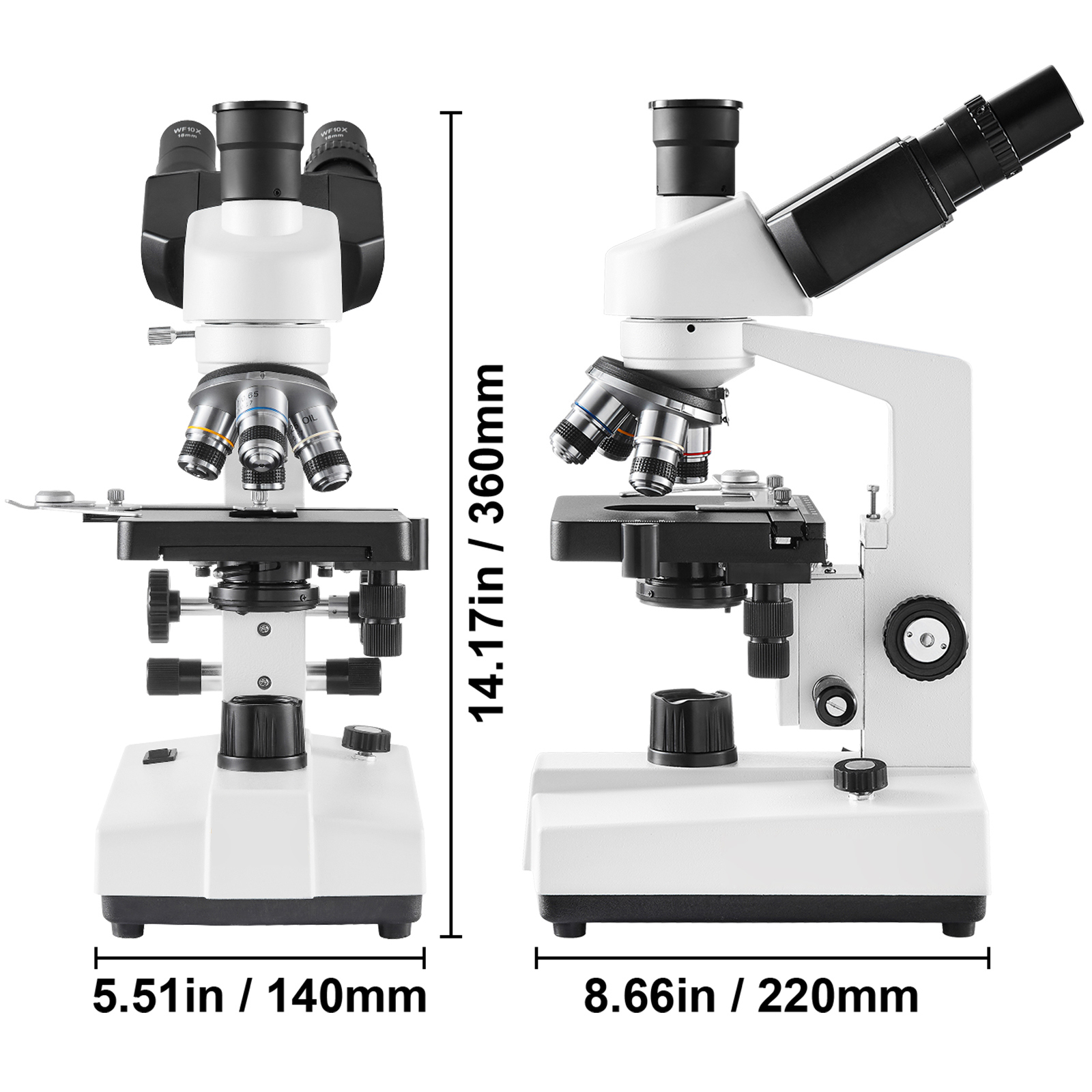 SWIFT SW380T Microscopio 40X-2500X, Microscopio Da Laboratorio Composto Trinoculare Per La - Foto 5