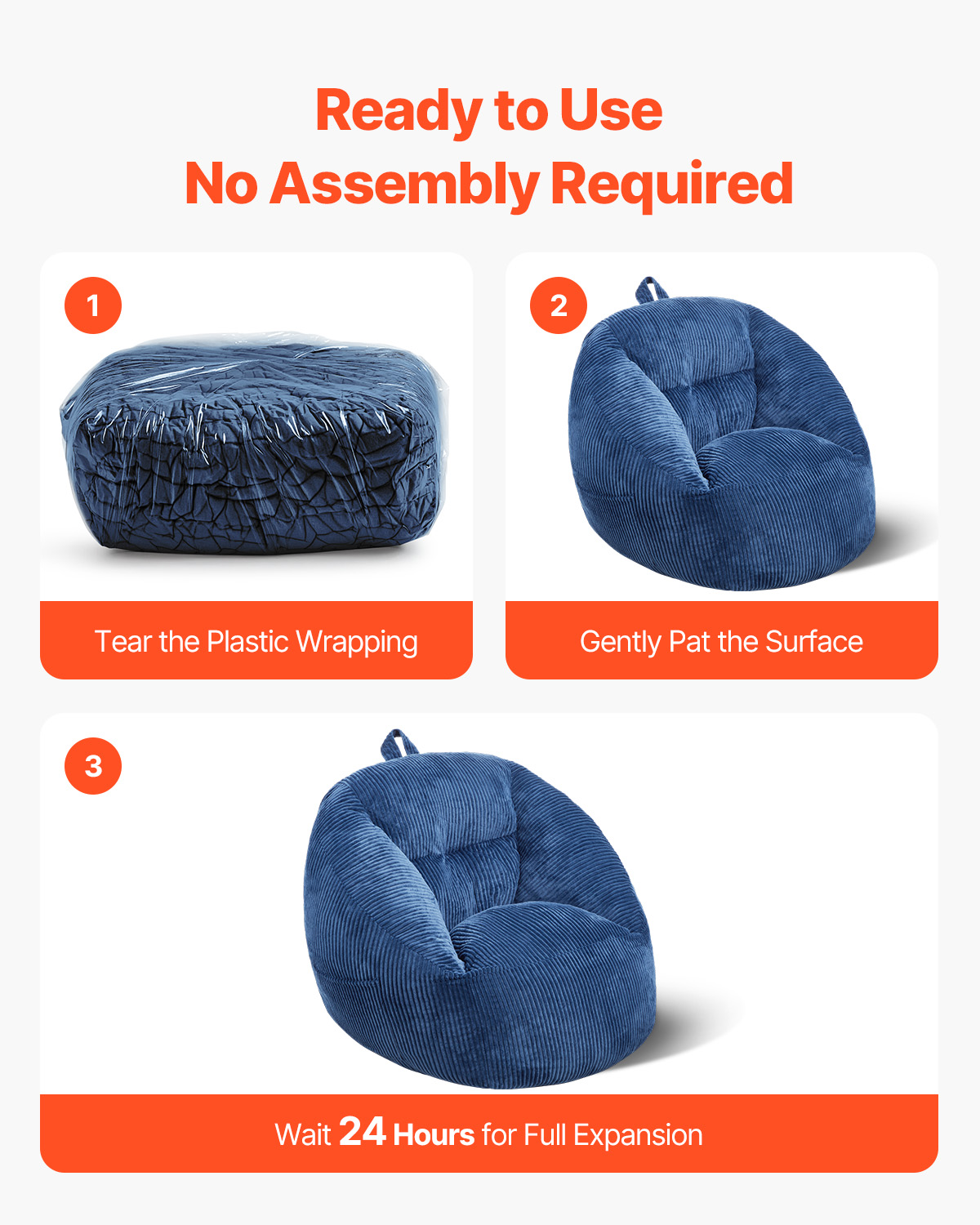 Bean Bag Chair with Armrests and Storage Pocket/Removable Cover & Dutch Velvet - Picture 20 of 62