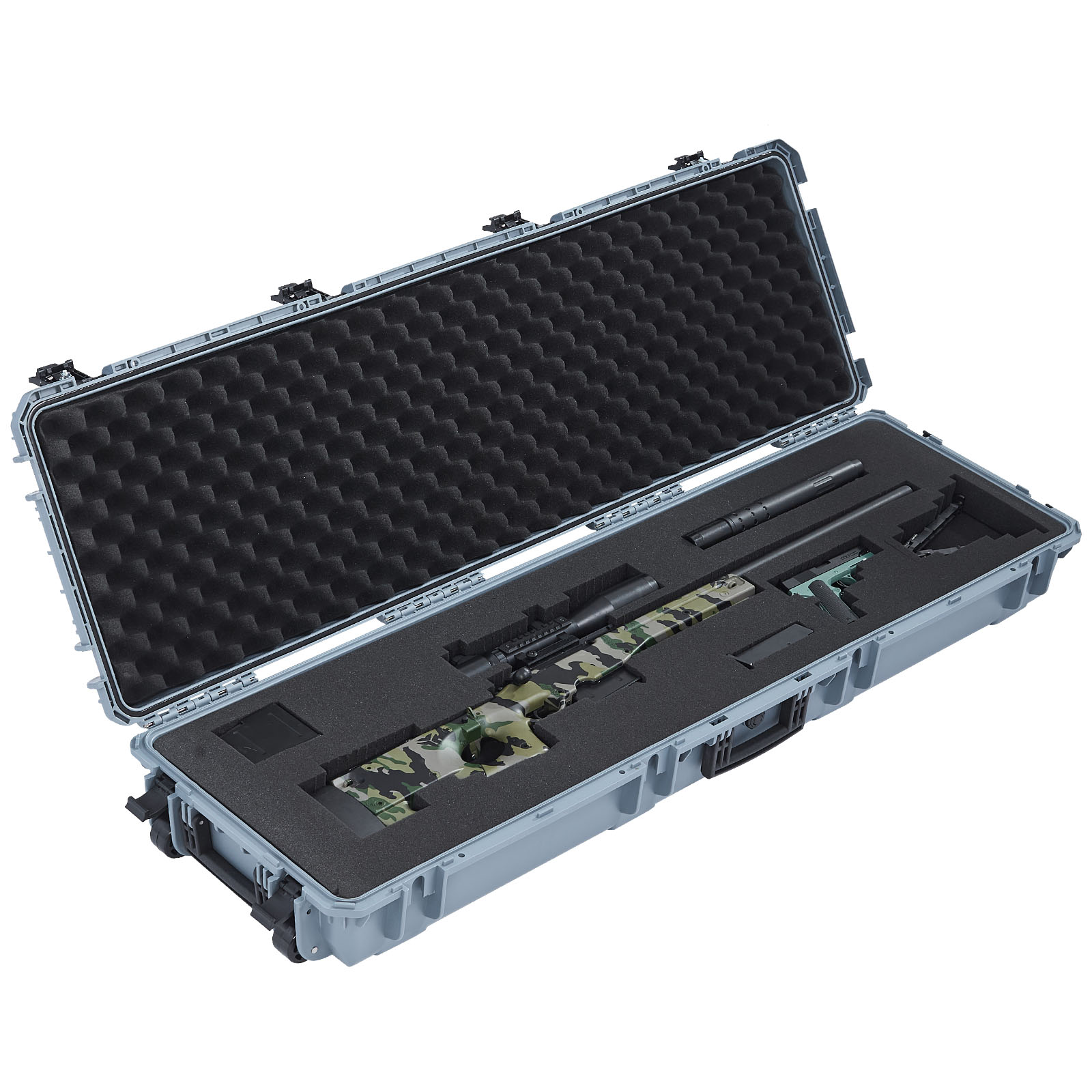 Uimoso Hard Rifle Case with IP67 Waterproof Design, Wheels & Customizable Foam