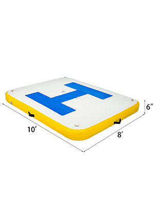 VEVOR Inflatable Floating Dock, Inflatable Dock Platform with Electric Air Pump, Floating Platform for Pool Beach Ocean (10 x 8 ft)