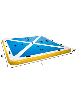 VEVOR Inflatable Floating Dock, Inflatable Dock Platform with Electric Air Pump, Inflatable Swim Platform 6 Inch Thick, Floating Dock 4-6 People, Floating Platform for Pool Beach Ocean (8 x 6 ft)