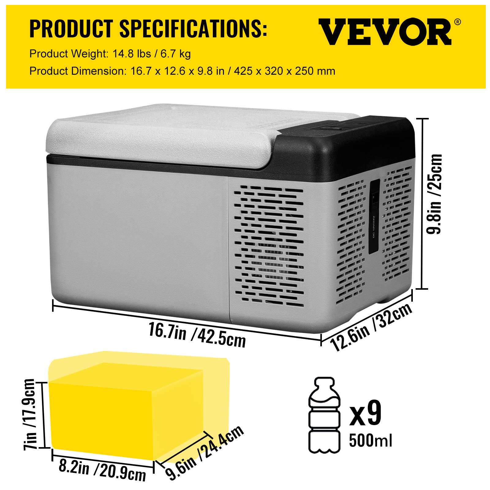 VEVOR Car Refrigerator 9-58Qt Portable Fridge Compact Freezer Camping Outdoor