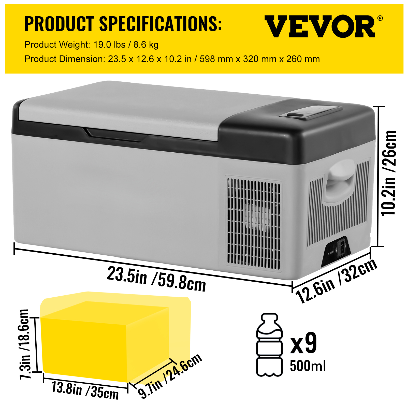 VEVOR Car Refrigerator 9-58Qt Portable Fridge Compact Freezer Camping Outdoor