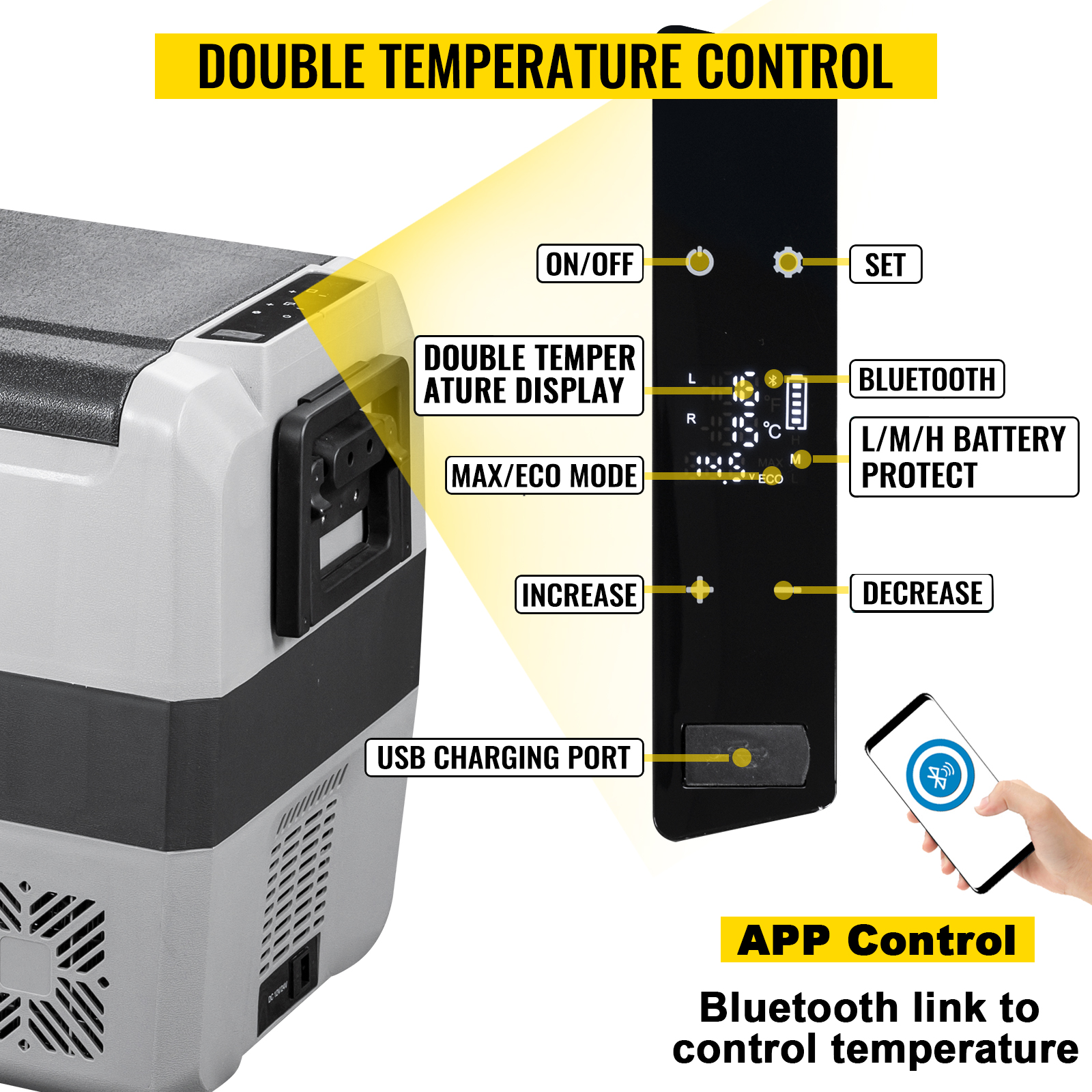 Alpicool T60 60L 12v Car Fridge/Freezer 12V, AC