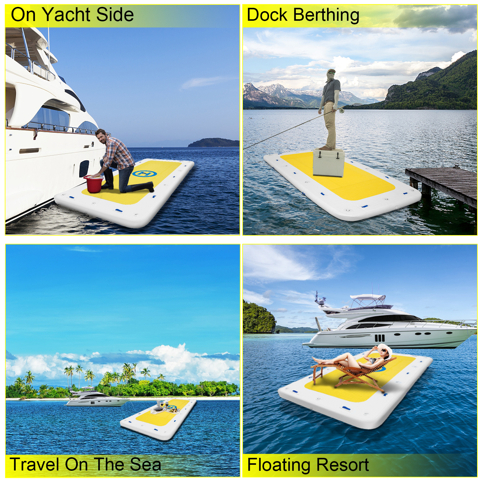 VEVOR Inflatable Dock Platform 15’x6’x6” Inflatable Dock, 10- to 12 ...