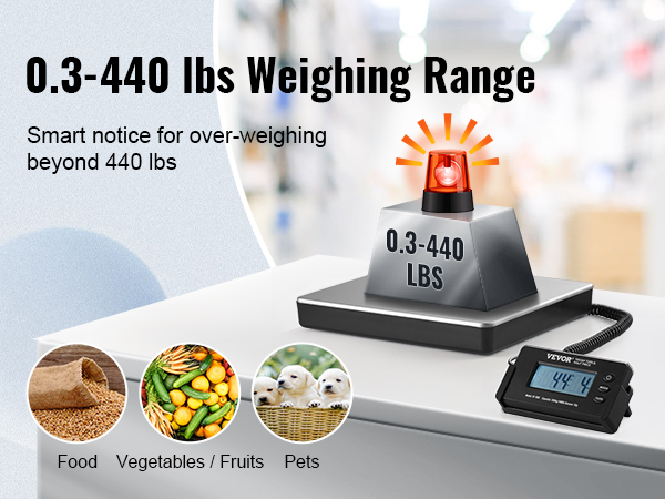 Digital 50 lb x 0.2 oz Postal Table Shipping Scale with Large