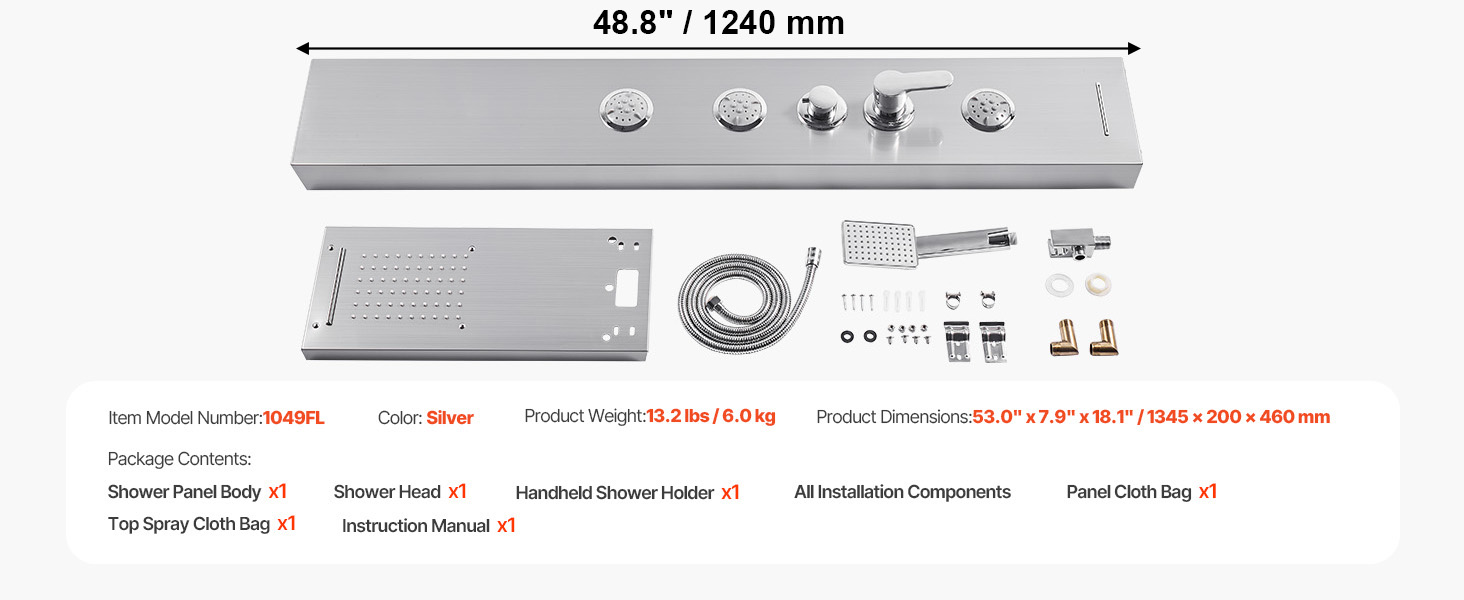 3 showerheads system