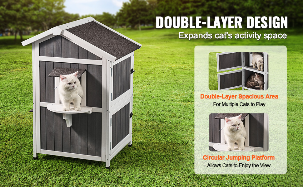 Maison Pour Chat D'extérieur Surélevée Et Isolée - Abri Imperméable Et Anti-vent Pour Jardin, Terrasse, Garage