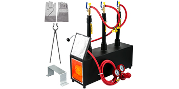 VEVOR Propane Forge Portable, Single Burner Tool and Knife Making, Large Capacity Blacksmith Farrier Forges, Mini Furnace Blacksmithing, GAS Forging