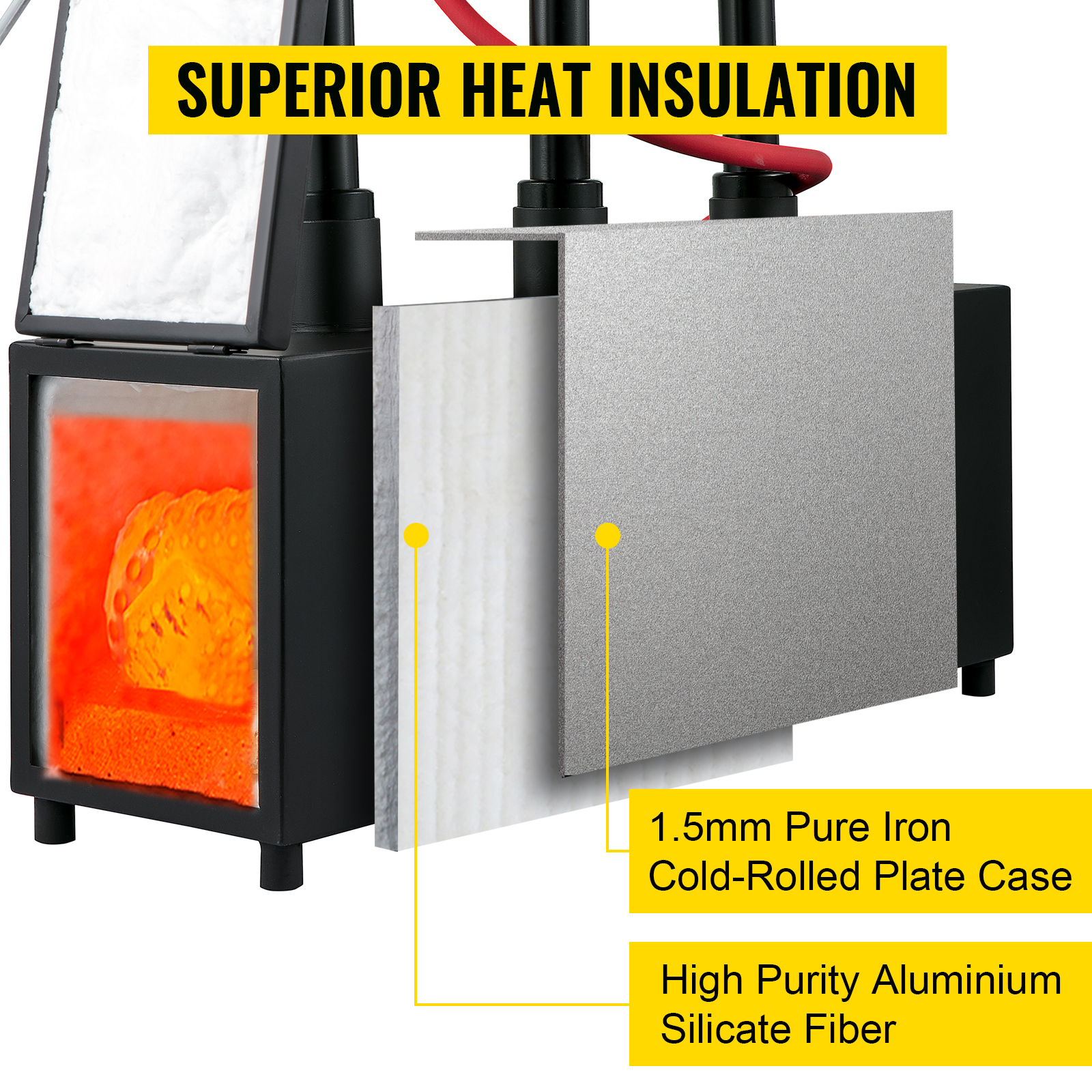 VEVOR Propane Knife Forge, Farrier Furnace with Three Burners, Portable Square Metal Forge with Single Durable Door, Large Capacity, for Blacksmithing, Knife Making, Forging Tools and Equipment