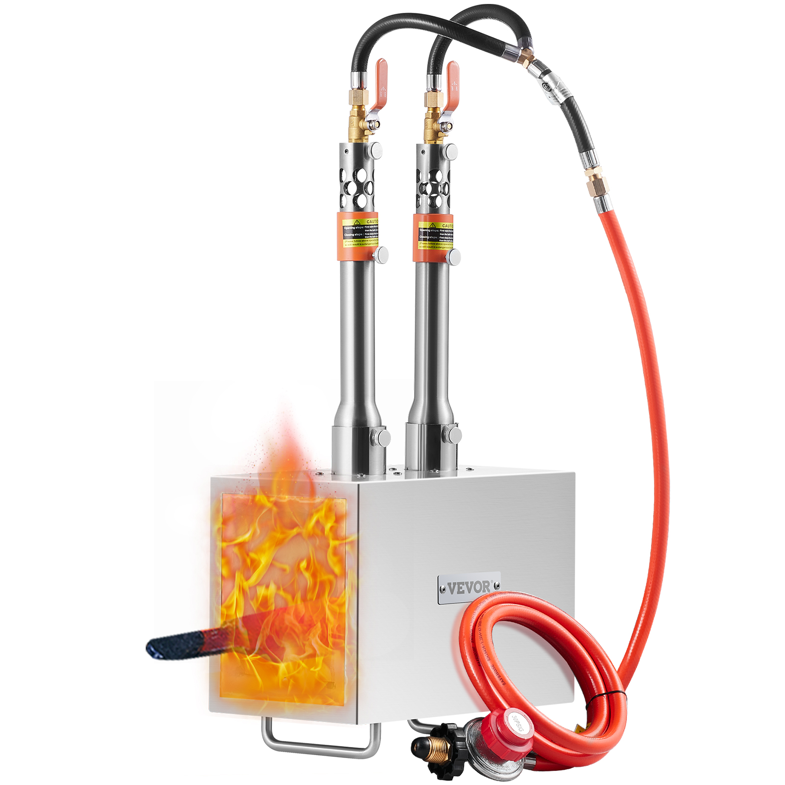 VEVOR Portable Propane Forge 1-3 Burner Farrier Forge 2600℉ Knife Square/Hexagon