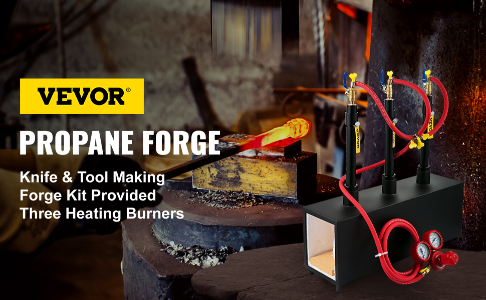 VEVOR Propane Forge Portable, Single Burner Tool and Knife Making, Large  Capacity Blacksmith Farrier Forges, Mini Furnace Blacksmithing, Gas Forging  Tools and Equipment, Complete Kit