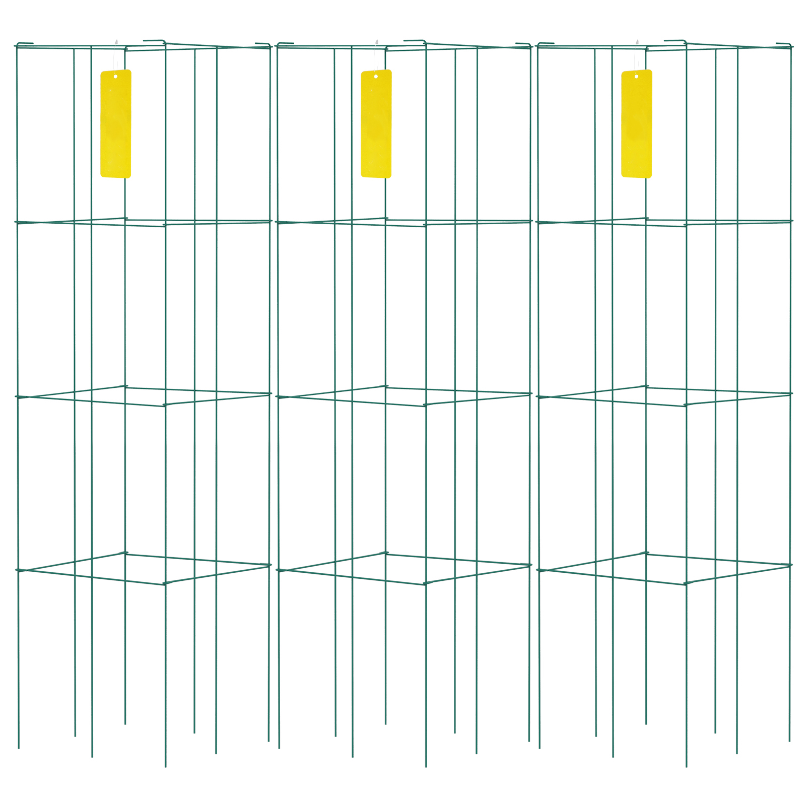 Tomato Cages Plant Support Cage Square Steel 3/5/6/10 Packs Silver/Green - Picture 28 of 75