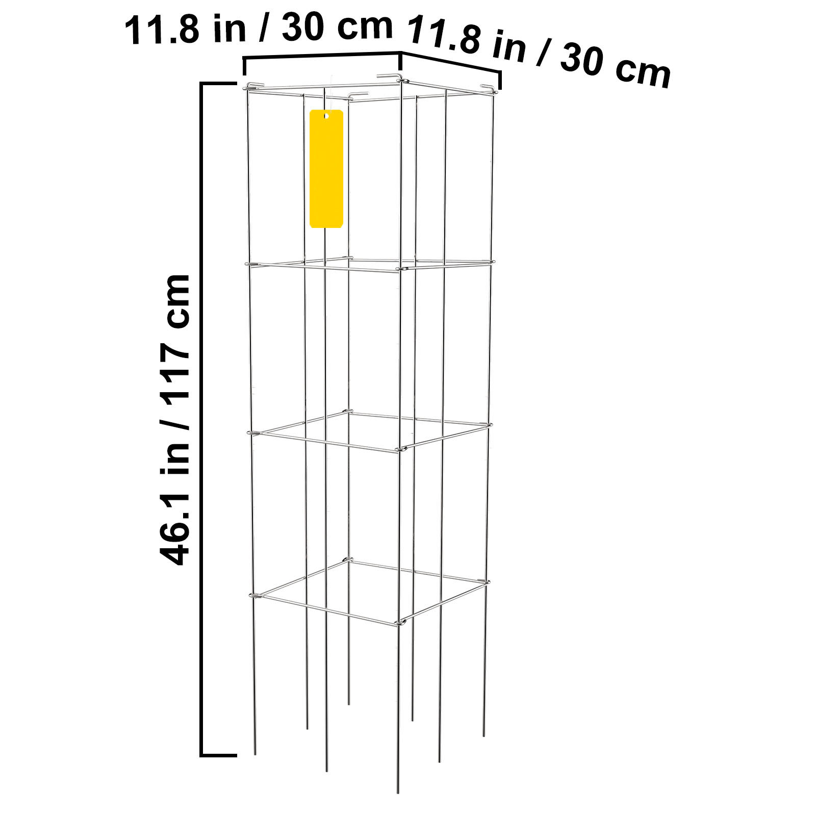 Tomato Cages Plant Support Cage Square Steel 3/5/6/10 Packs Silver/Green - Picture 59 of 75