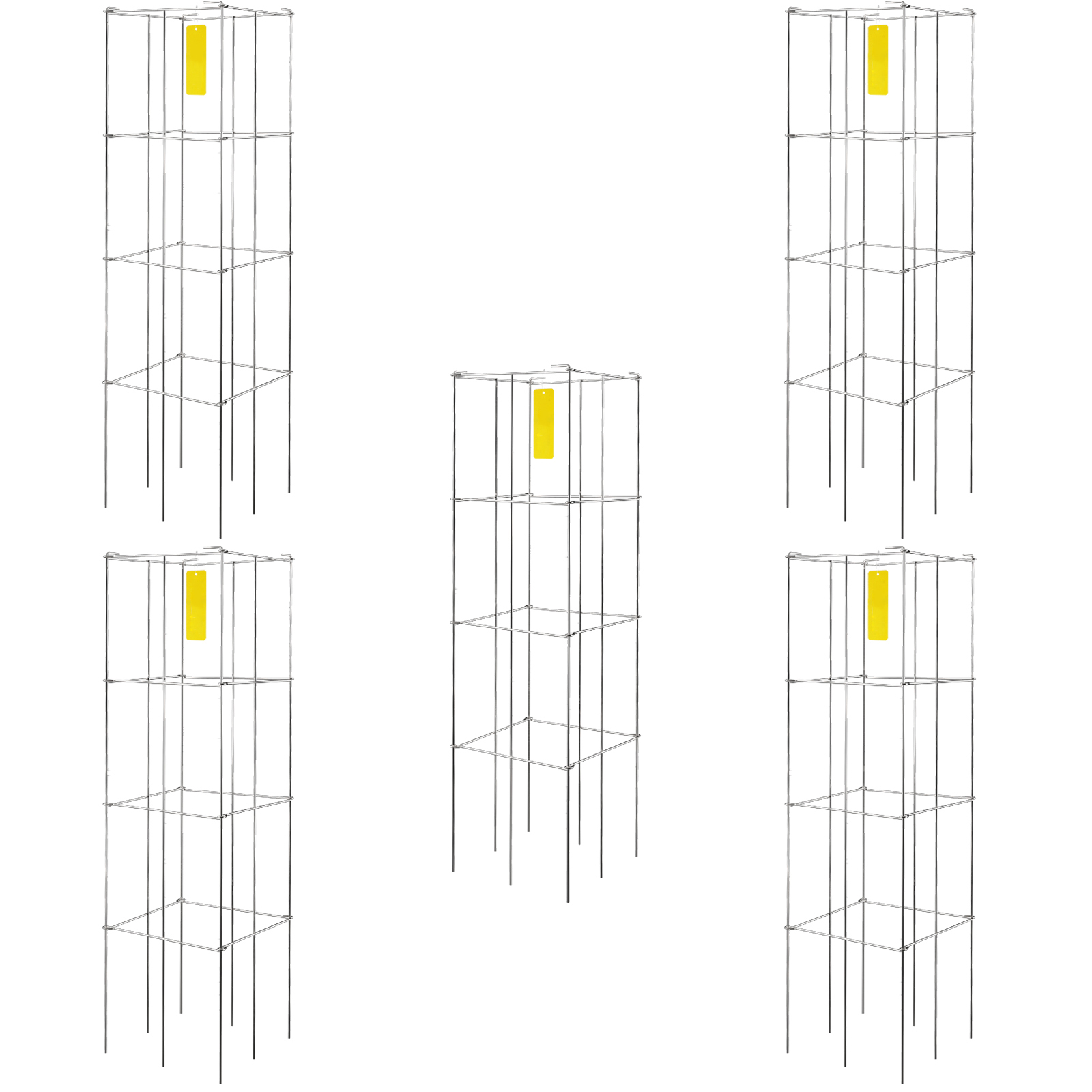 Tomato Cages Plant Support Cage Square Steel 3/5/6/10 Packs Silver/Green - Picture 52 of 75