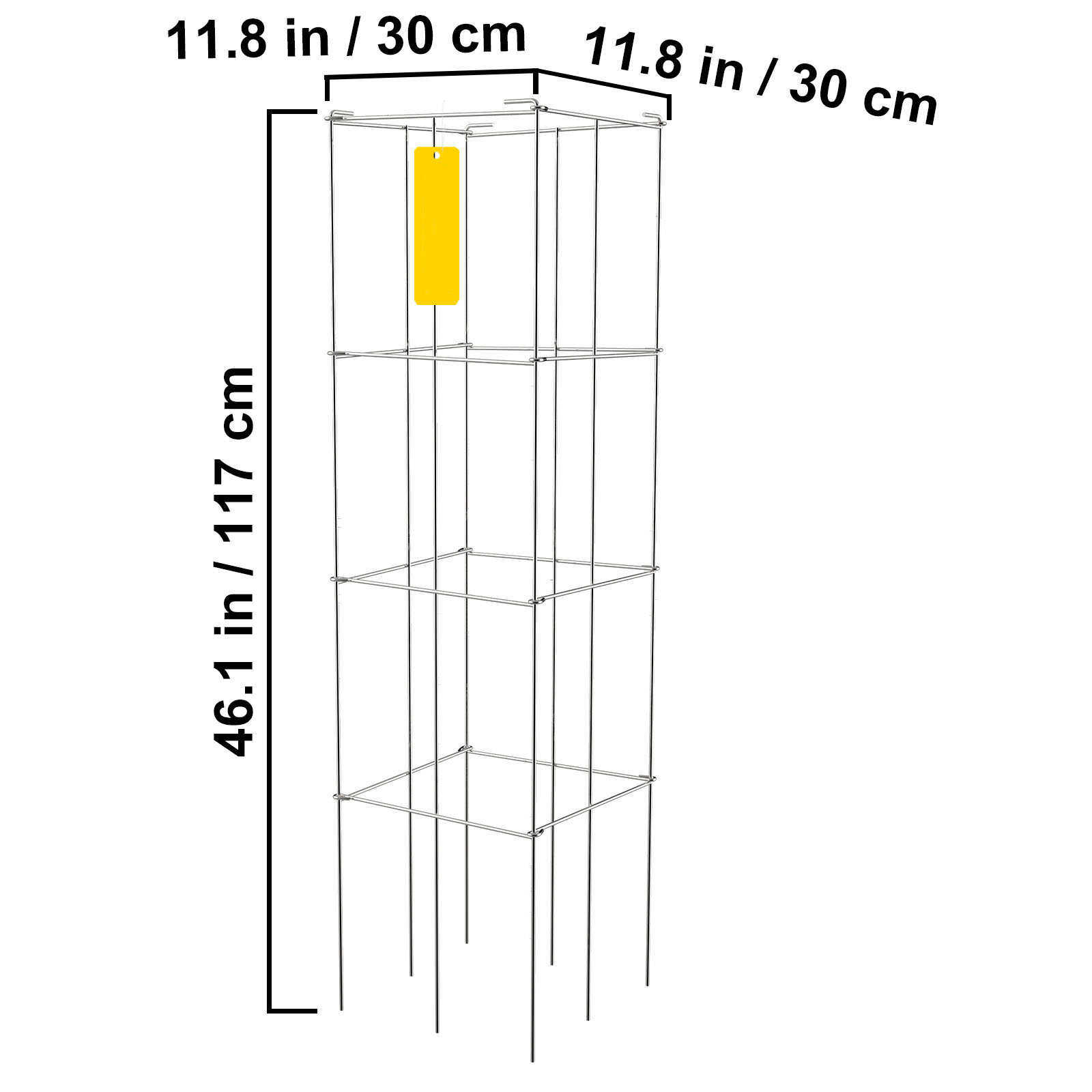 Tomato Cages Plant Support Cage Square Steel 3/5/6/10 Packs Silver/Green - Picture 71 of 75