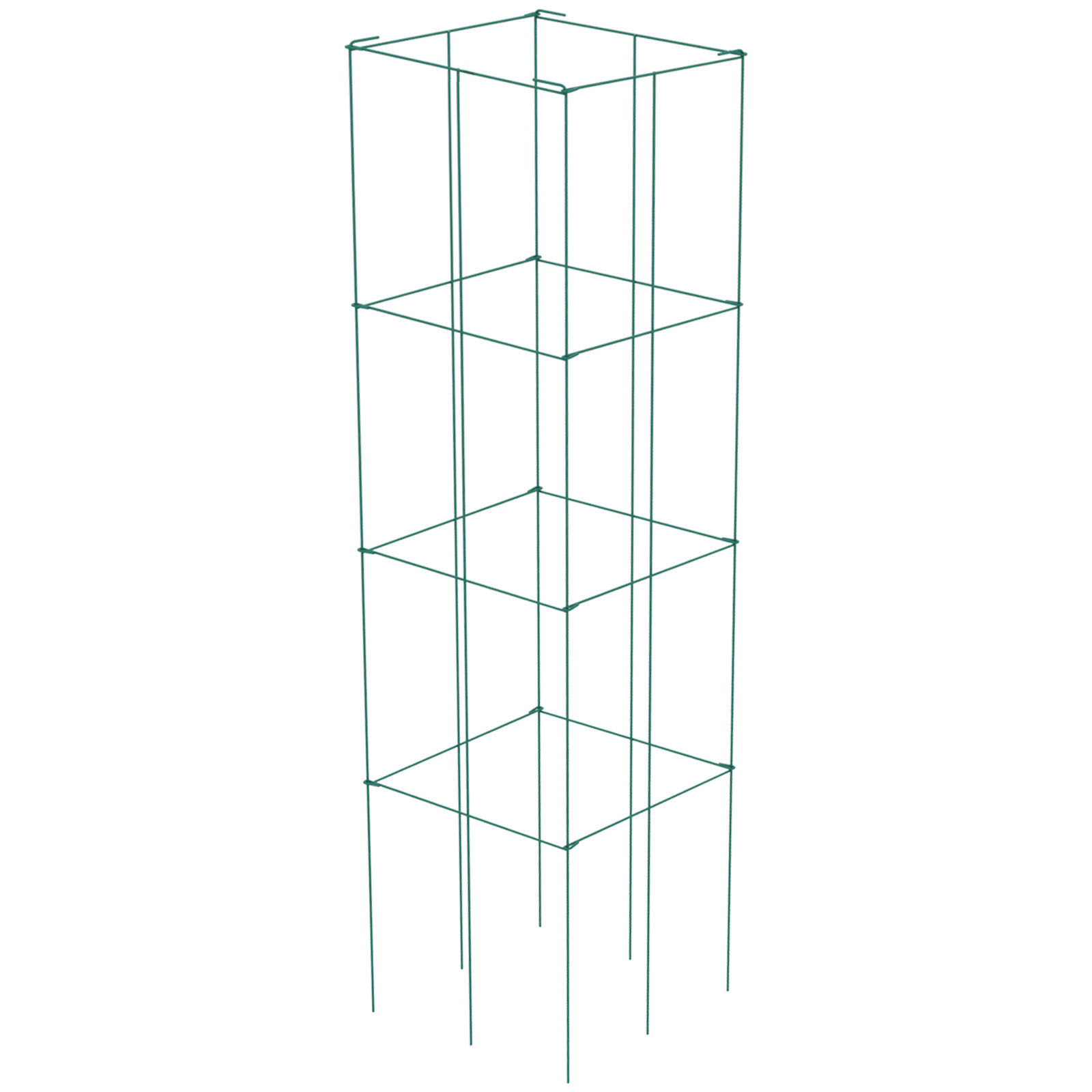Tomato Cages Plant Support Cage Square Steel 3/5/6/10 Packs Silver/Green - Picture 13 of 75