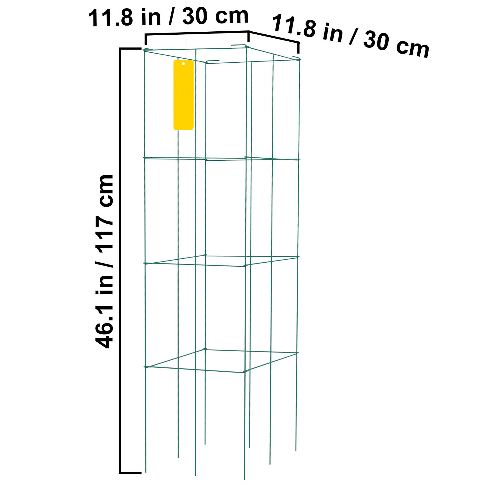Tomato Cages Plant Support Cage Square Steel 3/5/6/10 Packs Silver/Green - Picture 11 of 75