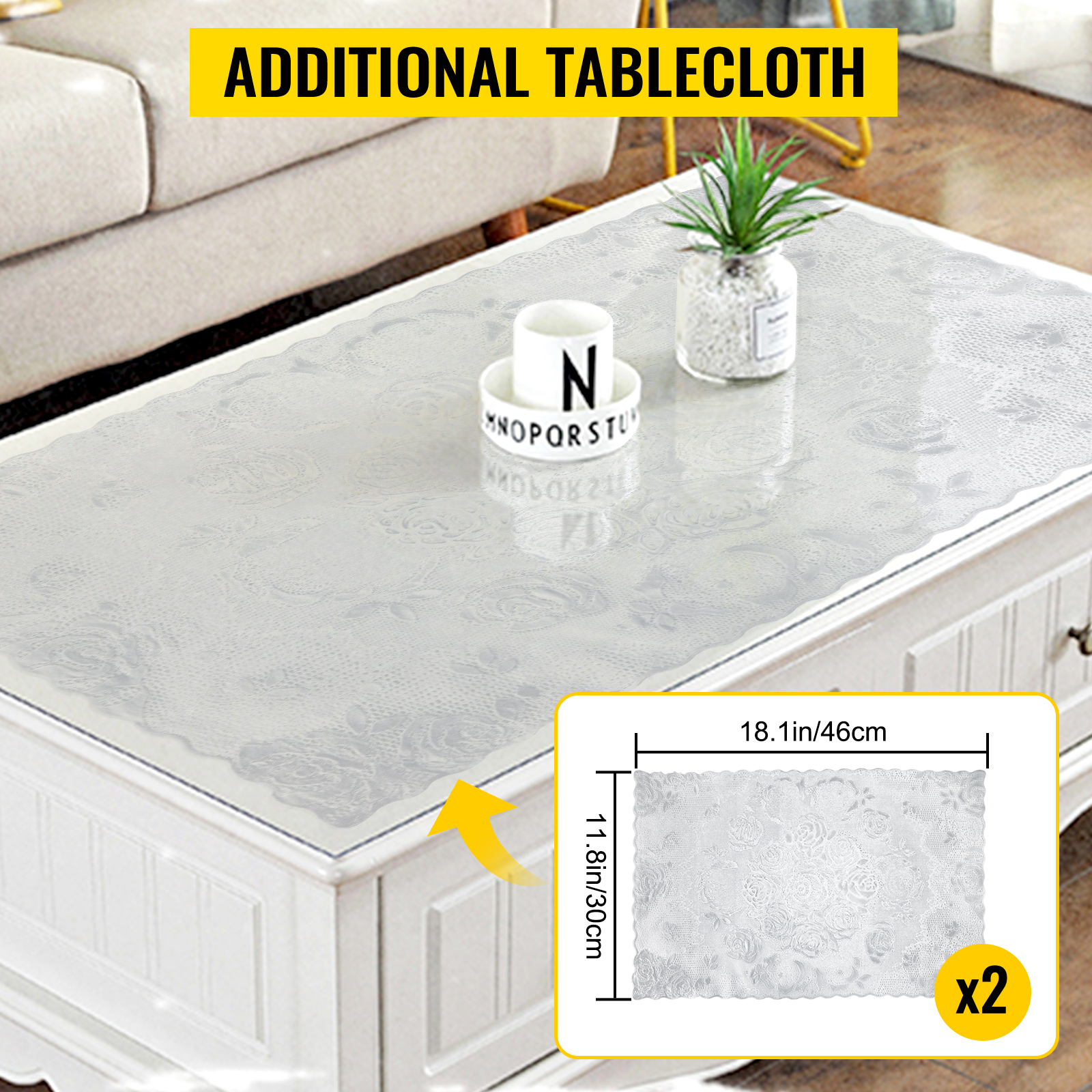 Mantel de vidrio suave de PVC, cubierta de mesa transparente, protector de  mesa de 23.6-59.1 in de diámetro, PVC, personalizado, transparente