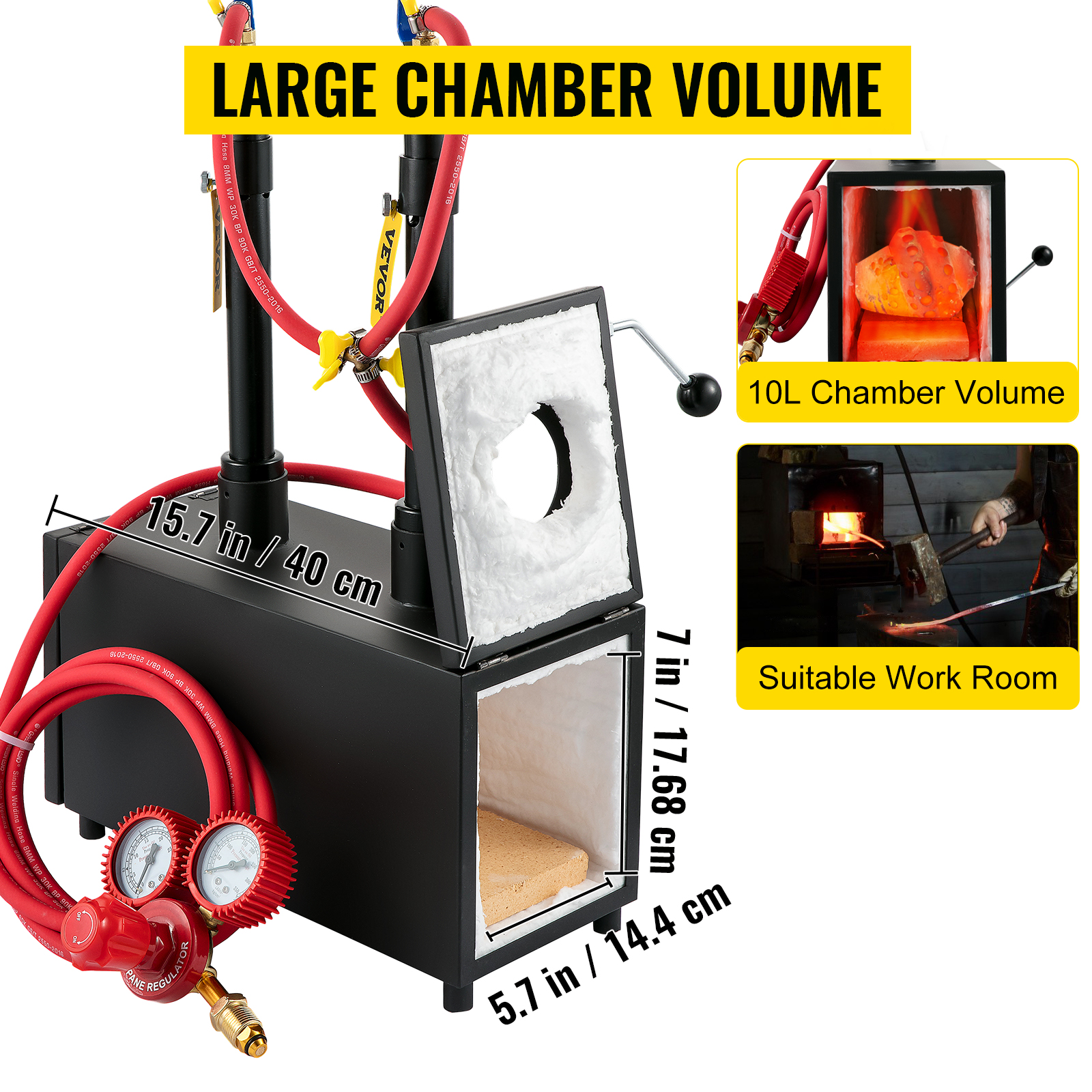 VEVOR Propane Knife Farrier Furnace with Dual Burners, Portable