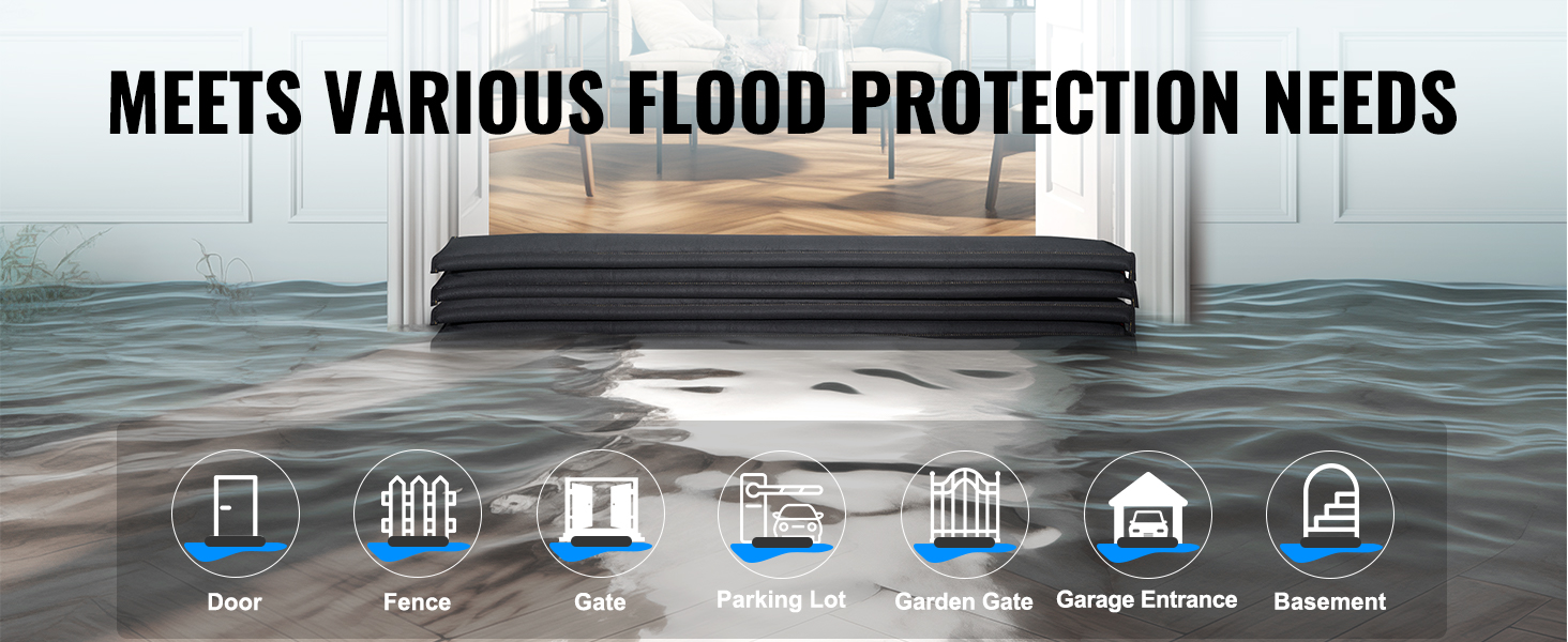 Sacchi Antiallagamento Water-Activated – 2 Pezzi, 30x70cm, Tessuto Non Tessuto, Barriere Espandibili Per Porte E Garage