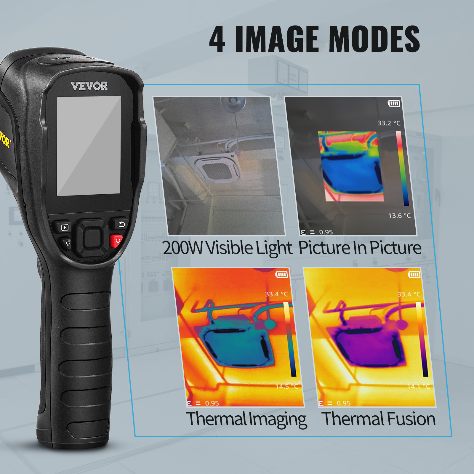 Vevor Vevor Infrared Thermal Imager Visible Light Camera Mp Ir