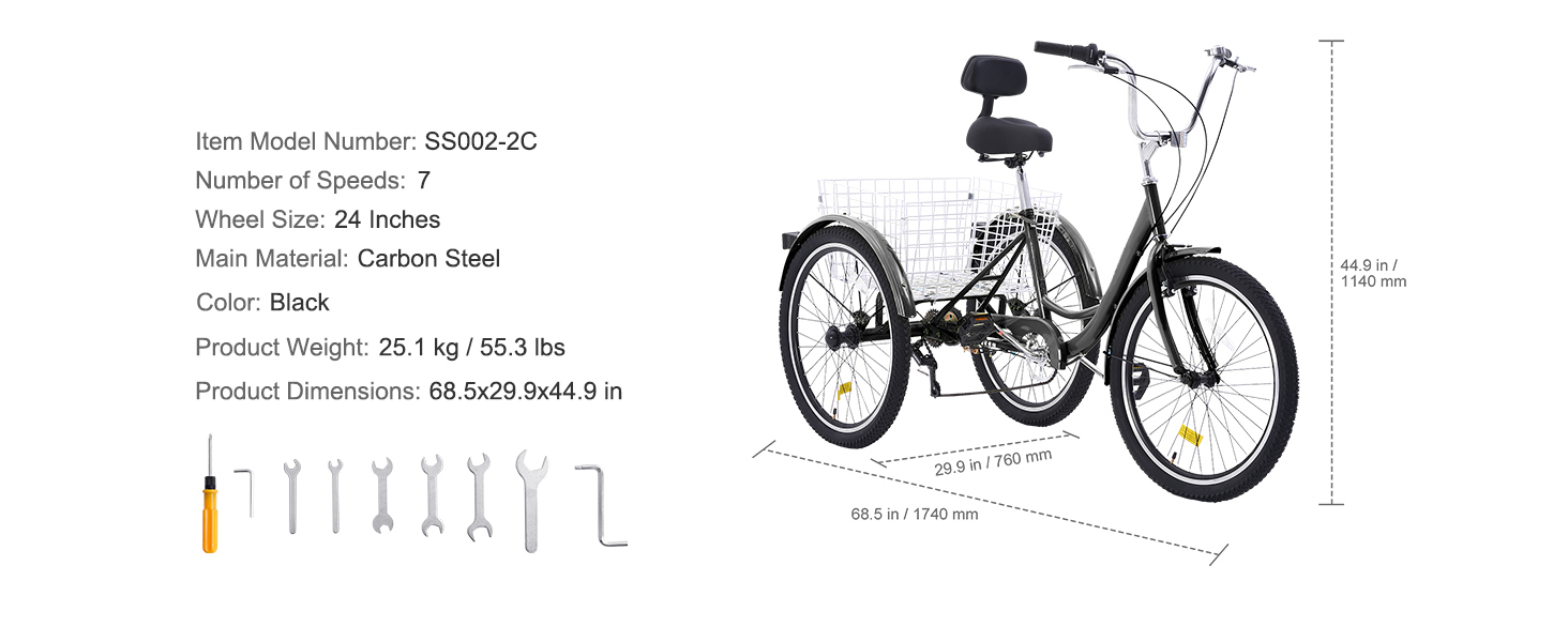 Adult Tricycle,Trike Bicycle,3 Wheel