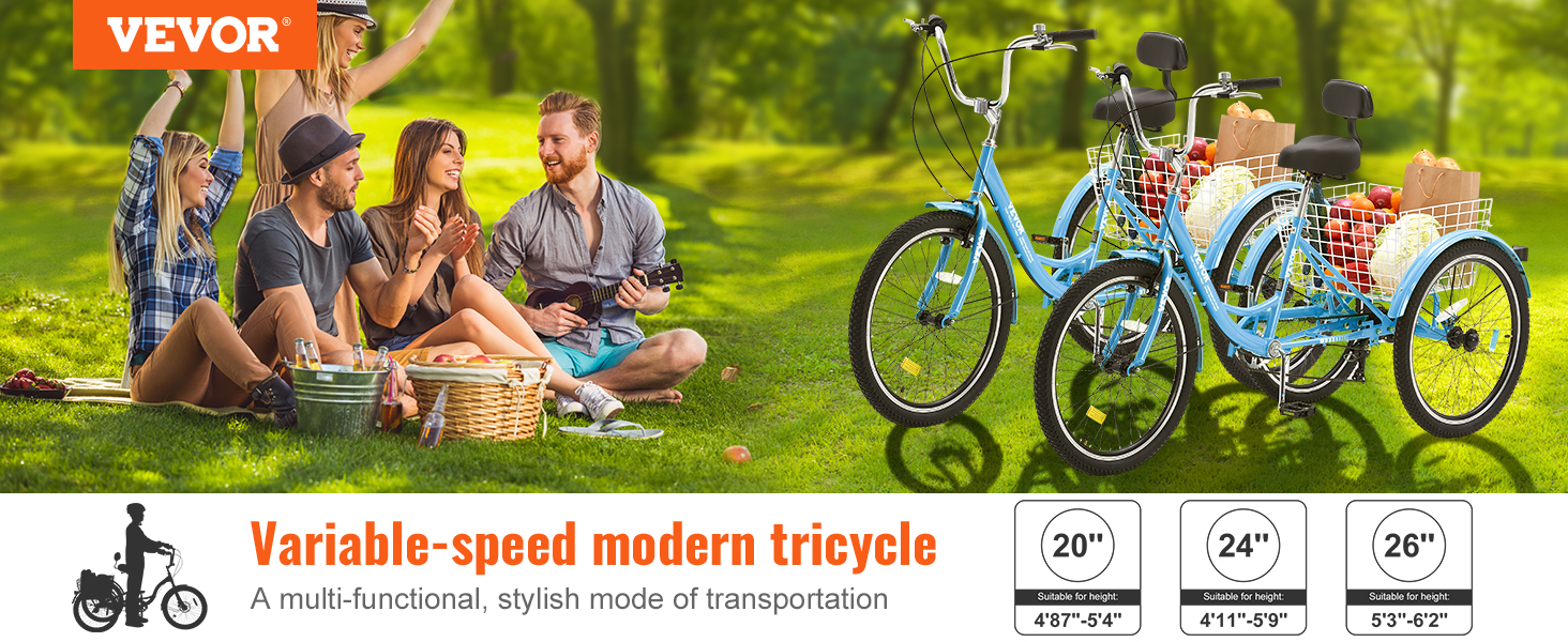 Adult Tricycle,Trike Bicycle,3 Wheel