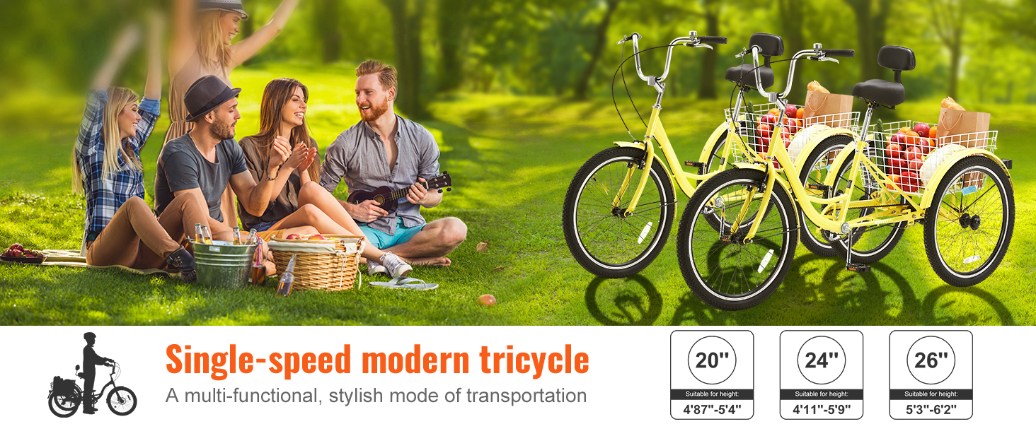 Adult Tricycle,Trike Bicycle,3 Wheel
