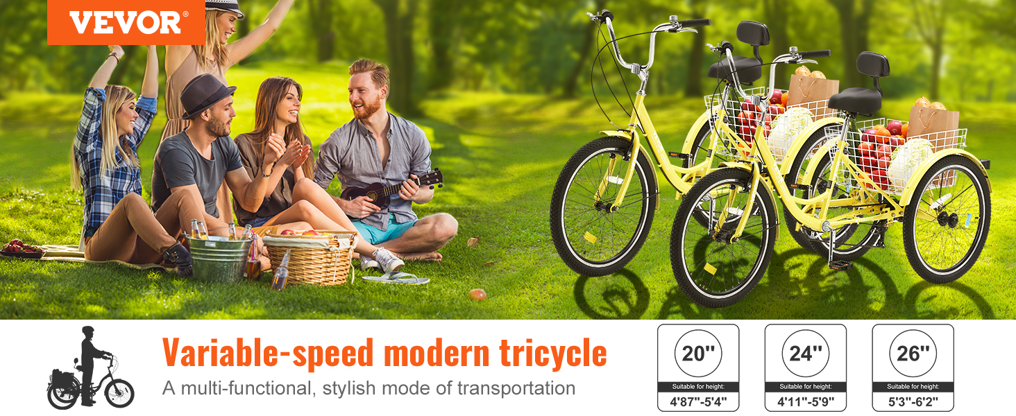 Adult Tricycle,Trike Bicycle,3 Wheel