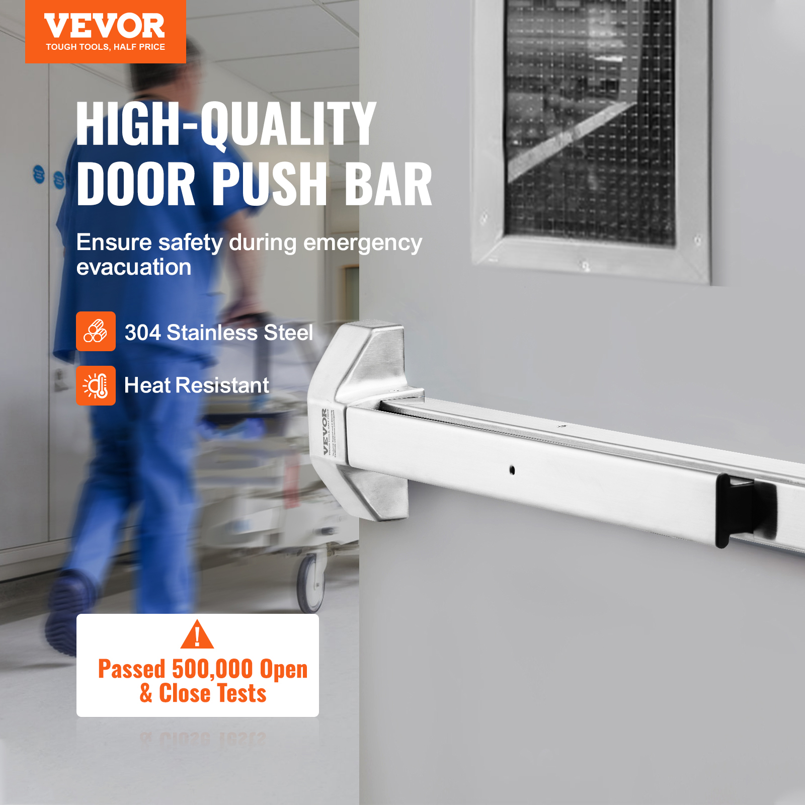 VEVOR Push Bar Door Locks Stainless Steel Panic Bars for Exit Doors