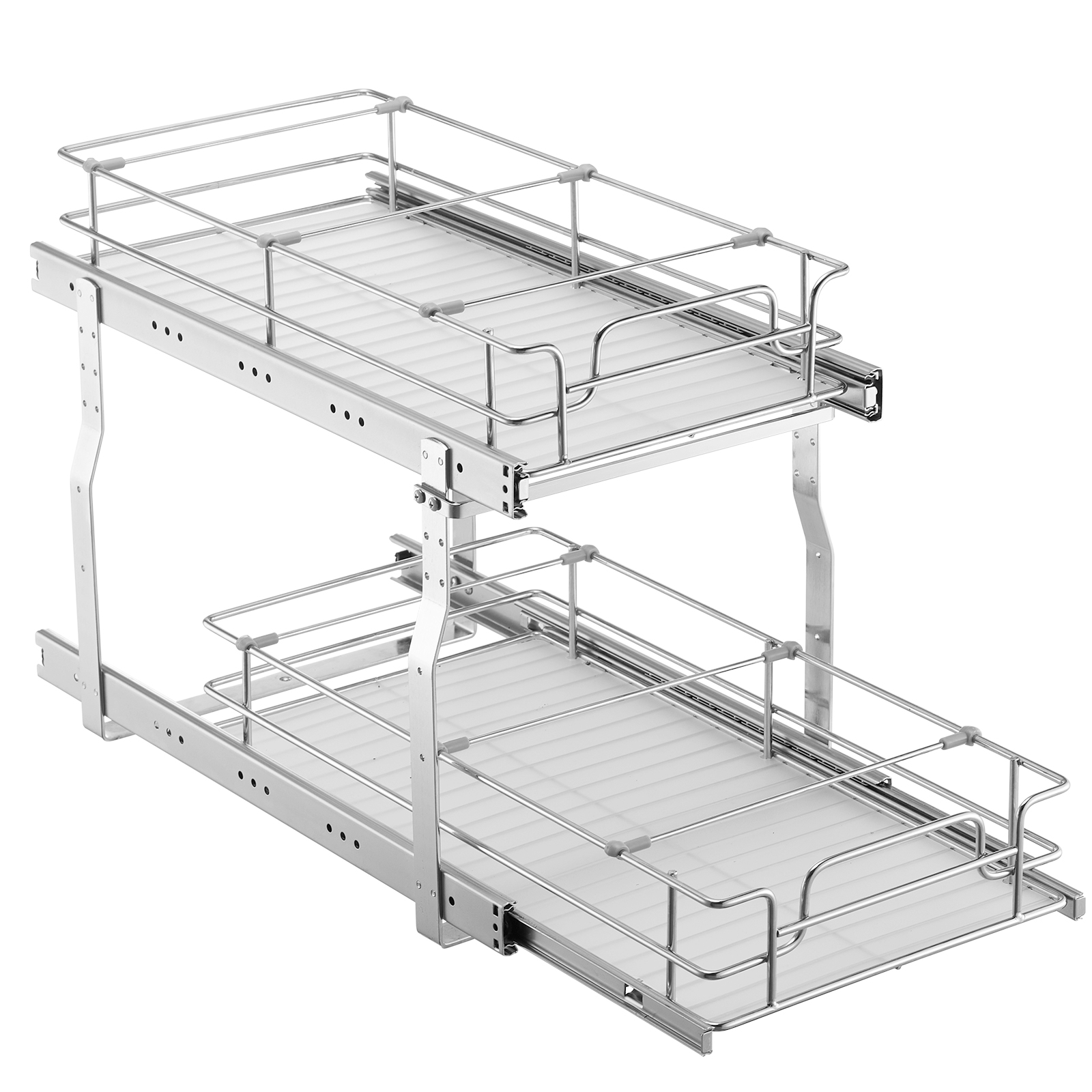 2-Tier Kitchen Cabinet Pull Out Shelf Organizer Slide Out Drawer 9-22 inch - Picture 73 of 74