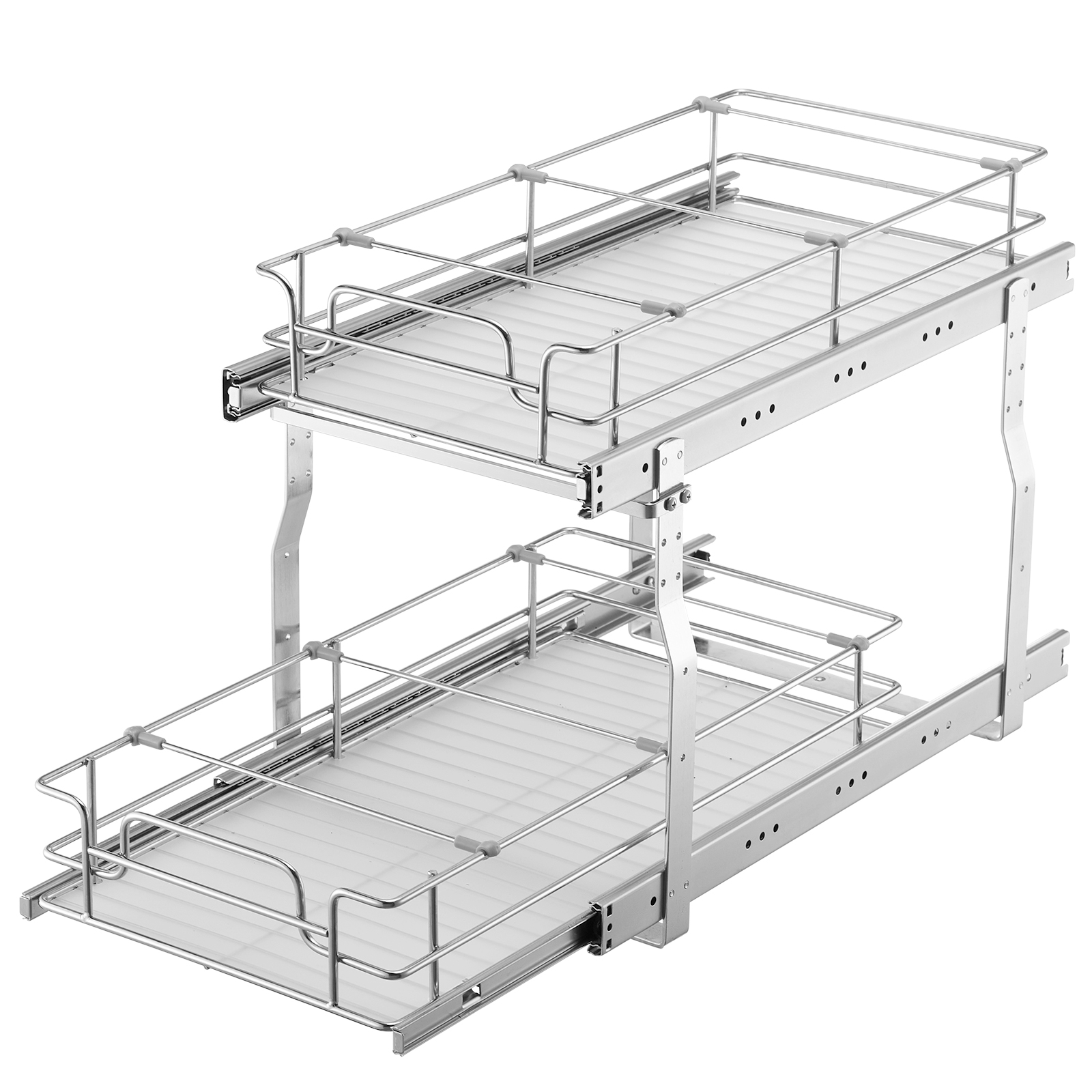 2-Tier Kitchen Cabinet Pull Out Shelf Organizer Slide Out Drawer 9-22 inch - Picture 74 of 74