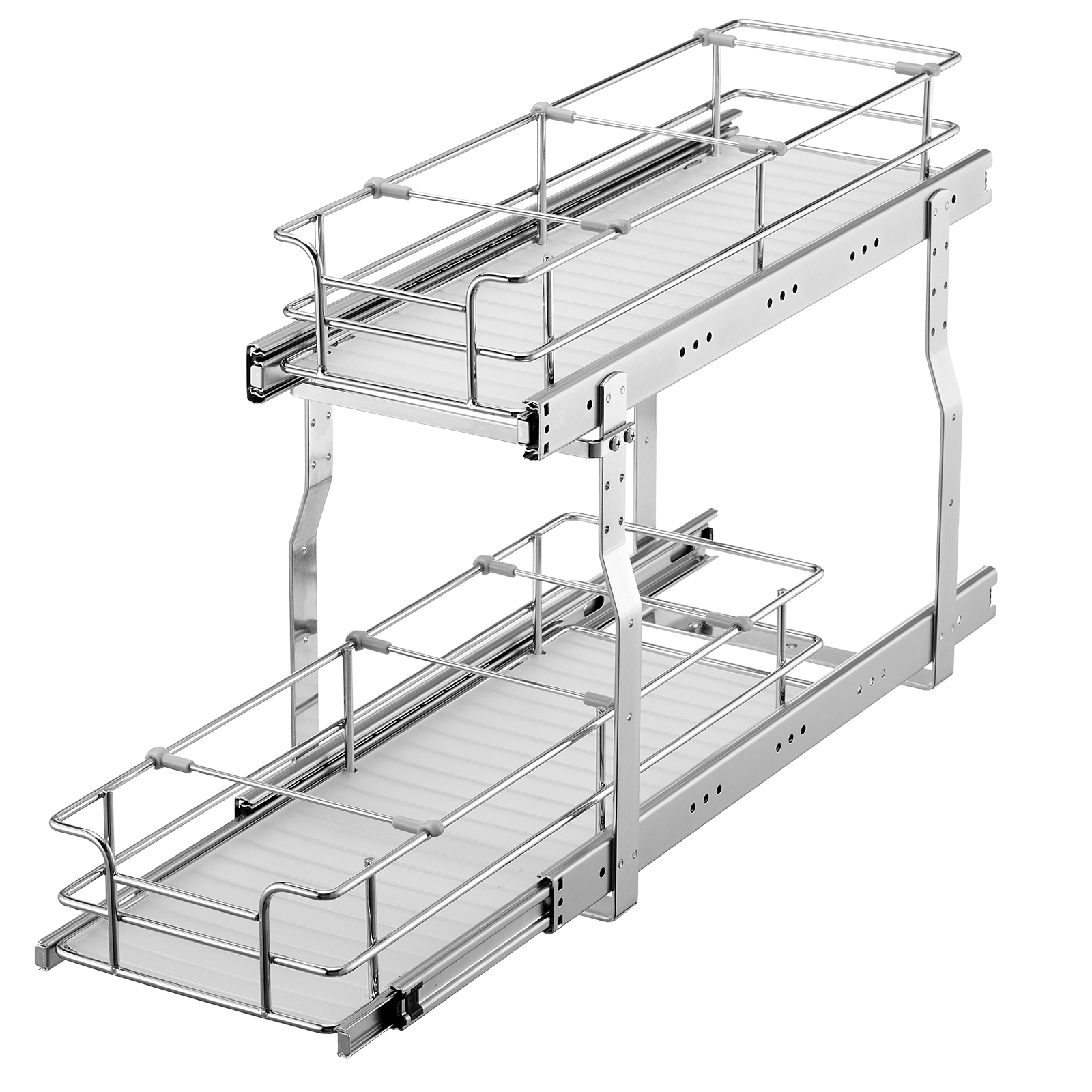 2-Tier Kitchen Cabinet Pull Out Shelf Organizer Slide Out Drawer 9-22 inch - Picture 61 of 74